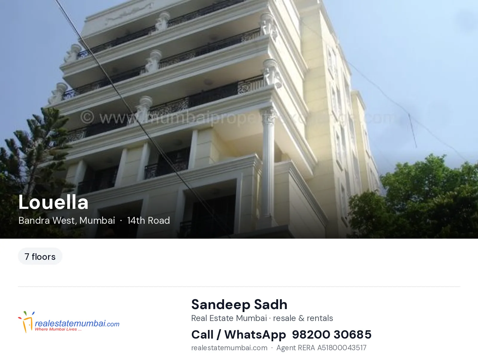 Louella, Bandra West, Mumbai — flats | Real Estate Mumbai, Sandeep Sadh 98200 30685