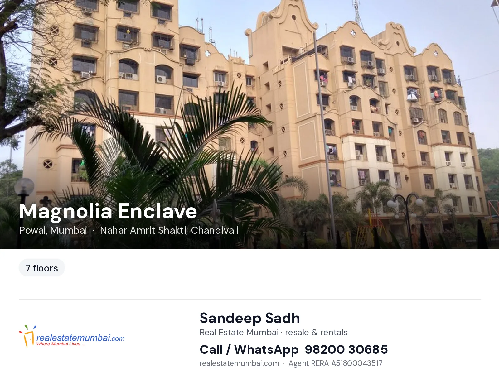 Magnolia Enclave, Powai, Mumbai — flats | Real Estate Mumbai, Sandeep Sadh 98200 30685