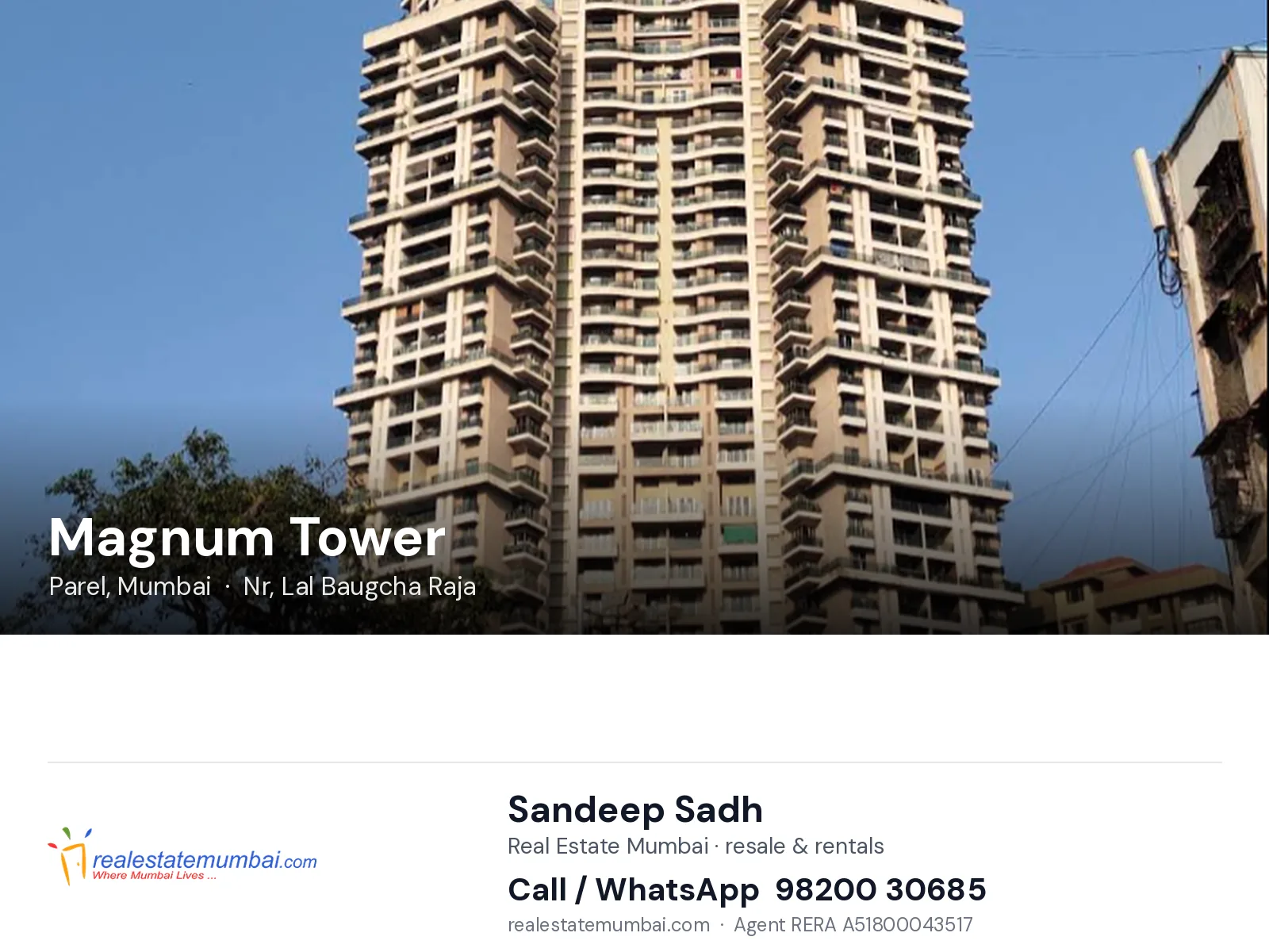 Magnum Tower, Parel, Mumbai — flats | Real Estate Mumbai, Sandeep Sadh 98200 30685