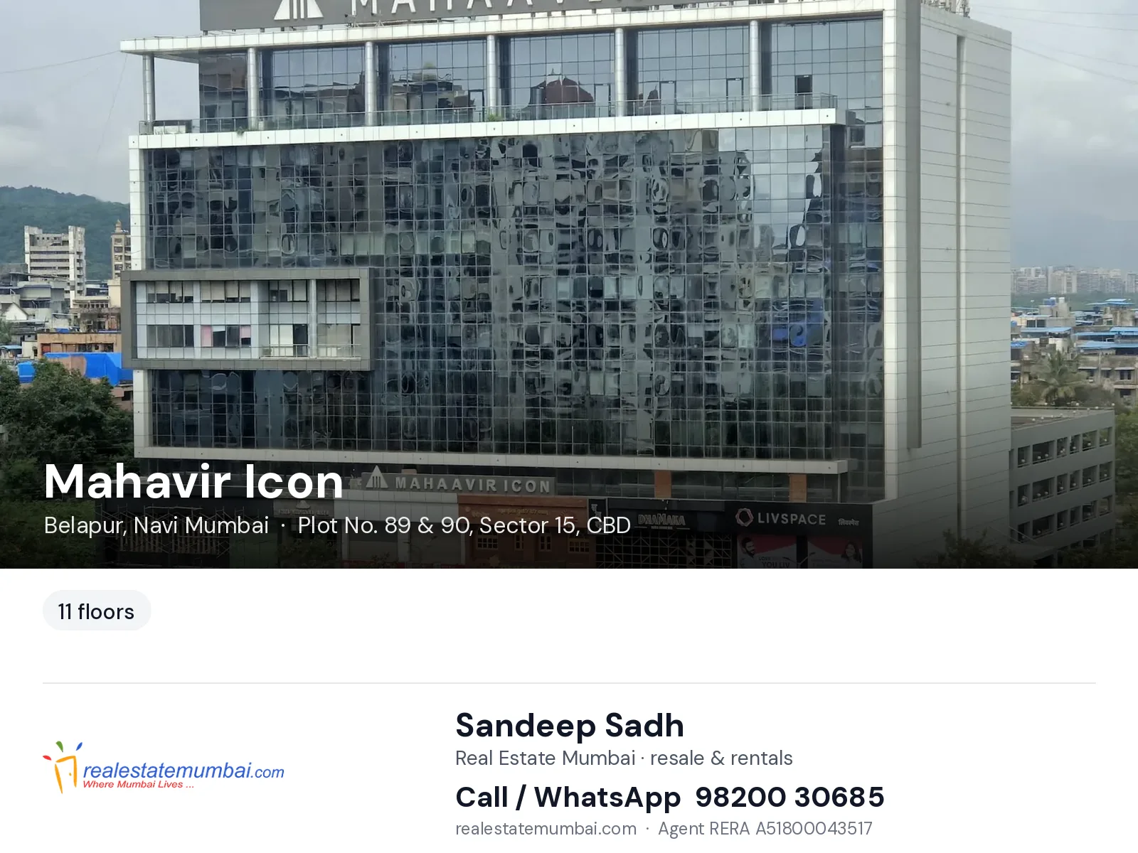 Mahavir Icon, Belapur, Navi Mumbai — flats | Real Estate Mumbai, Sandeep Sadh 98200 30685