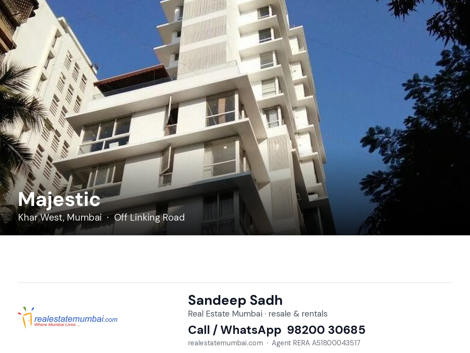 Majestic, Khar West, Mumbai — flats | Real Estate Mumbai, Sandeep Sadh 98200 30685