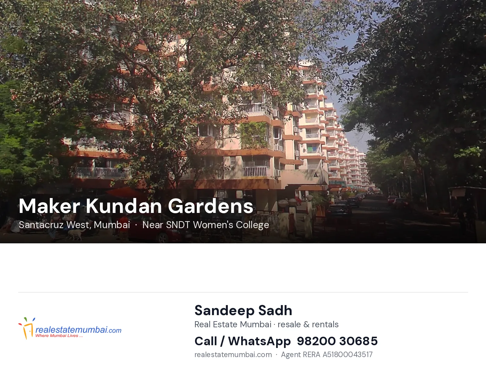 Maker Kundan Gardens, Santacruz West, Mumbai — flats | Real Estate Mumbai, Sandeep Sadh 98200 30685