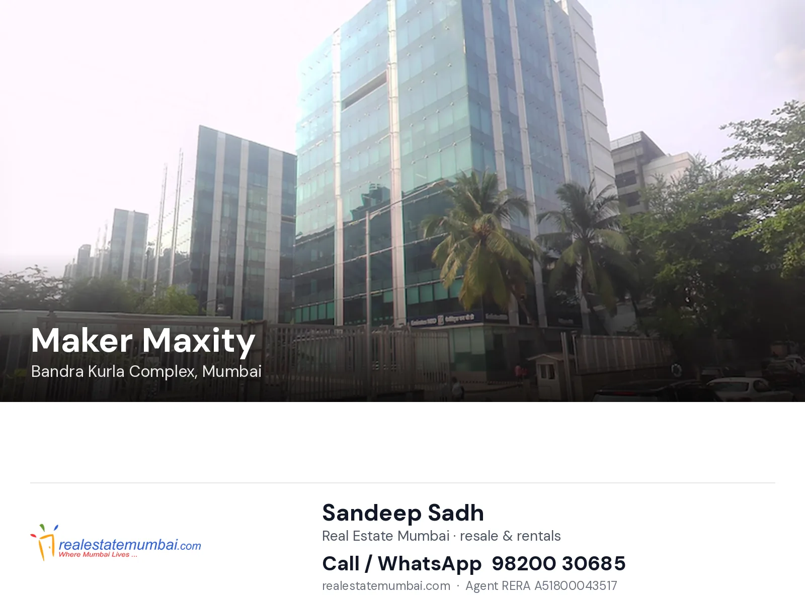 Maker Maxity, Bandra Kurla Complex, Mumbai — flats | Real Estate Mumbai, Sandeep Sadh 98200 30685