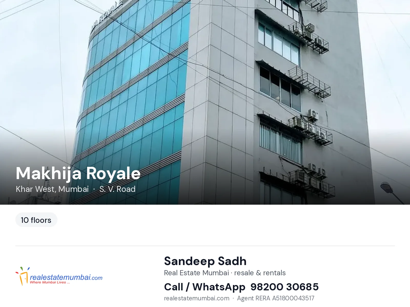 Makhija Royale, Khar West, Mumbai — flats | Real Estate Mumbai, Sandeep Sadh 98200 30685