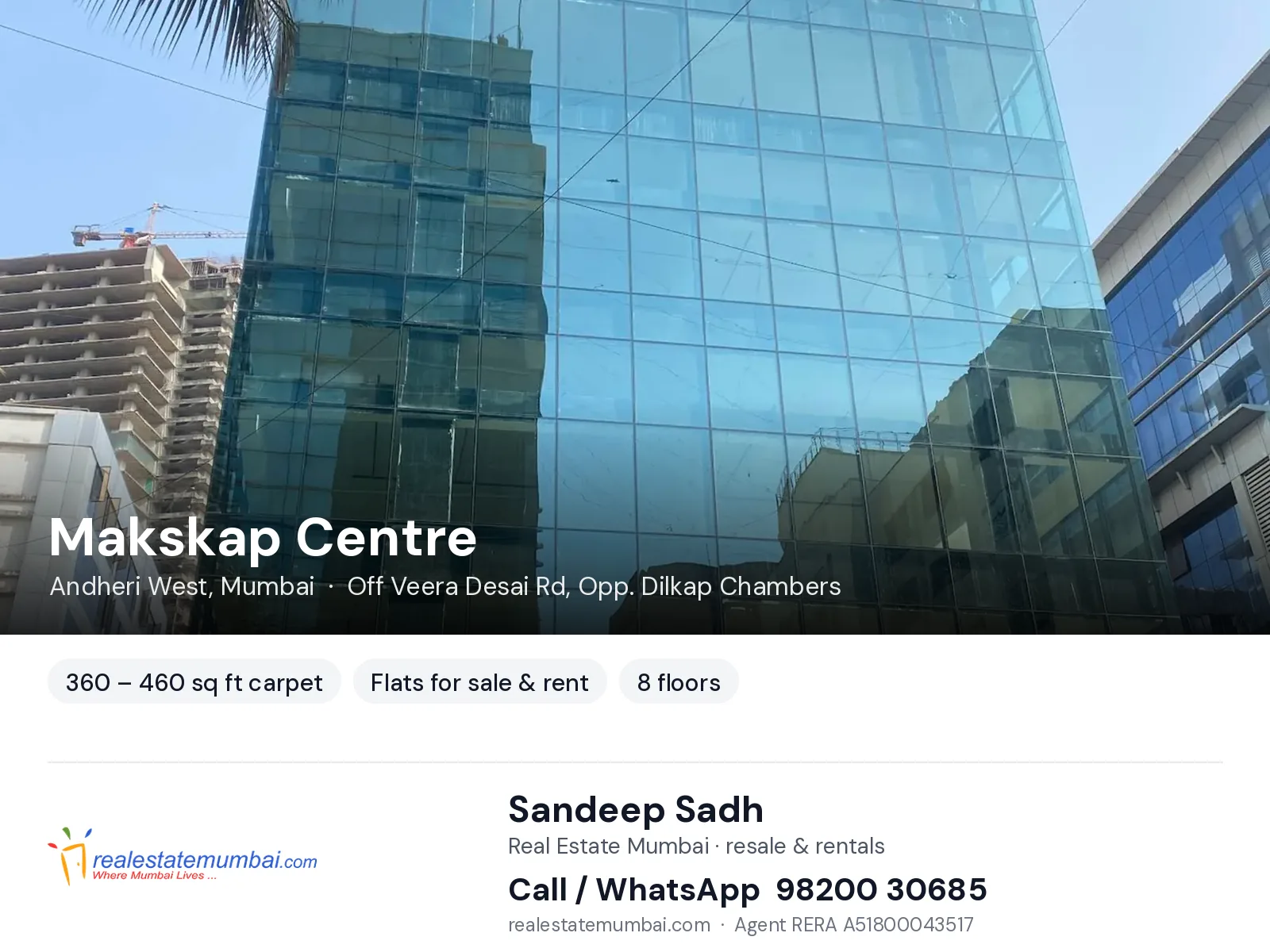 Makskap Centre, Andheri West, Mumbai — flats for sale & rent | Real Estate Mumbai, Sandeep Sadh 98200 30685
