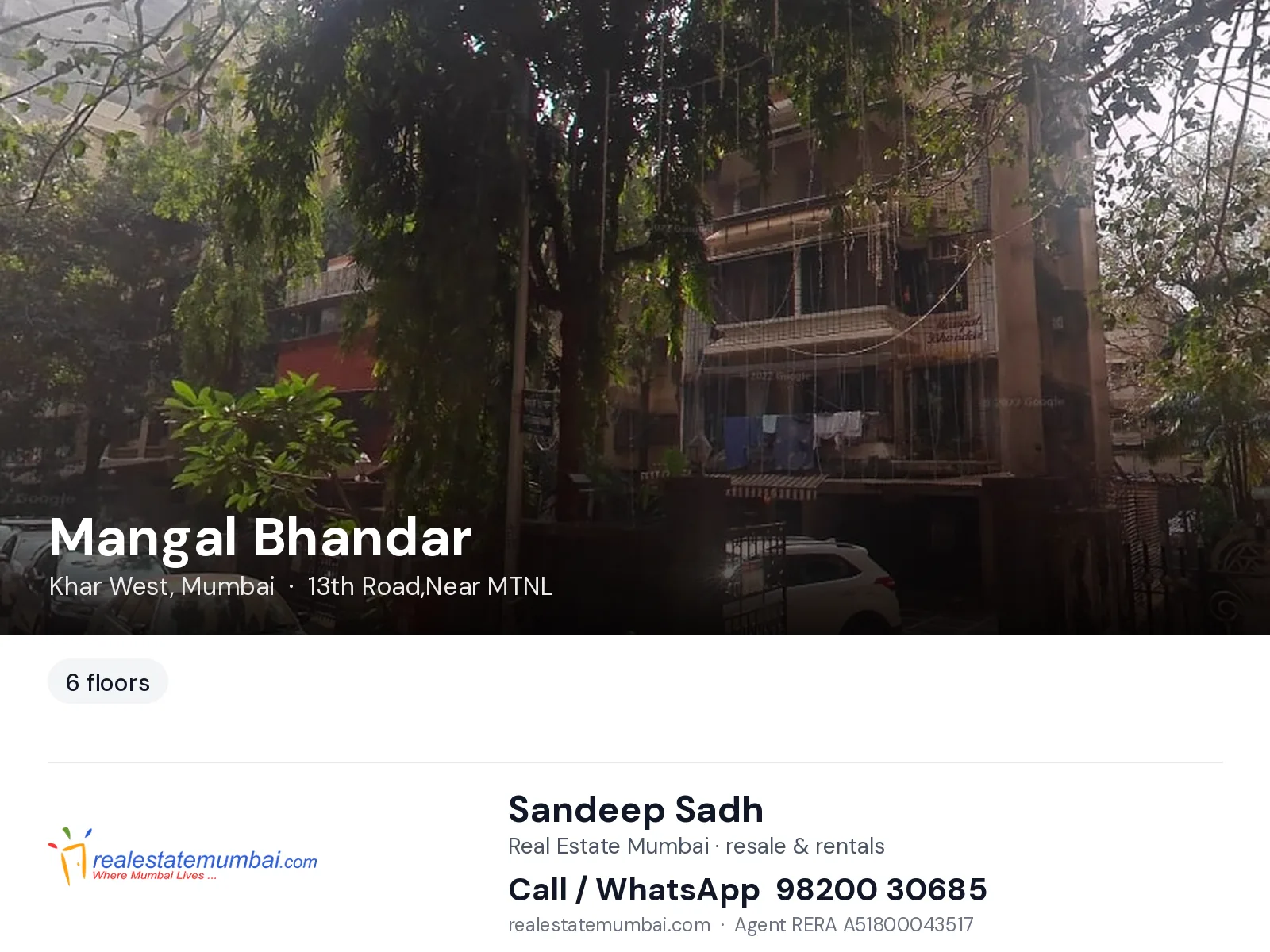 Mangal Bhandar, Khar West, Mumbai — flats | Real Estate Mumbai, Sandeep Sadh 98200 30685