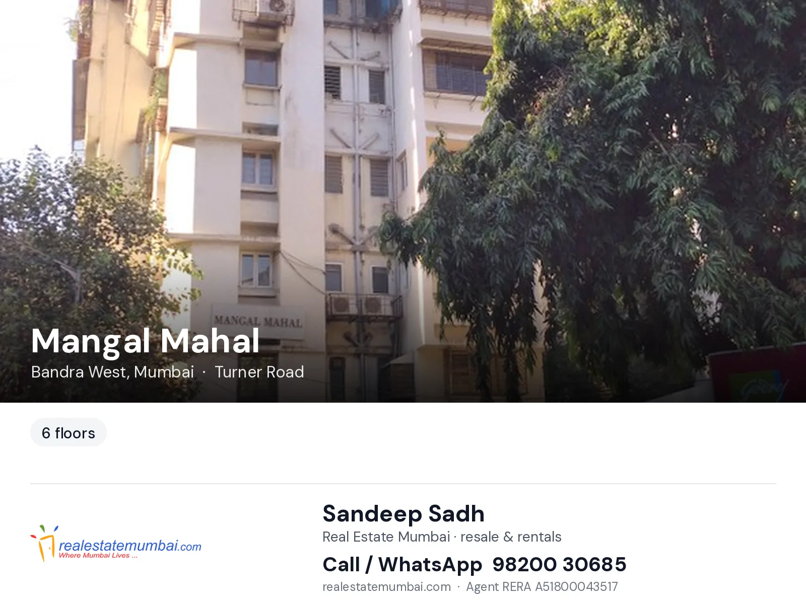 Mangal Mahal, Bandra West, Mumbai — flats | Real Estate Mumbai, Sandeep Sadh 98200 30685