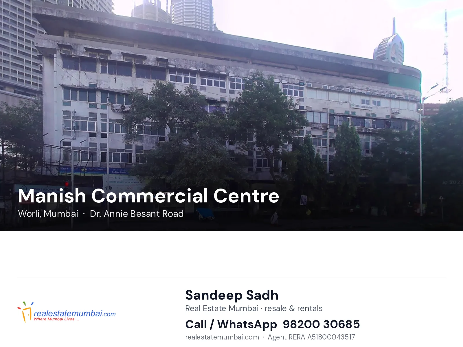 Manish Commercial Centre, Worli, Mumbai — flats | Real Estate Mumbai, Sandeep Sadh 98200 30685