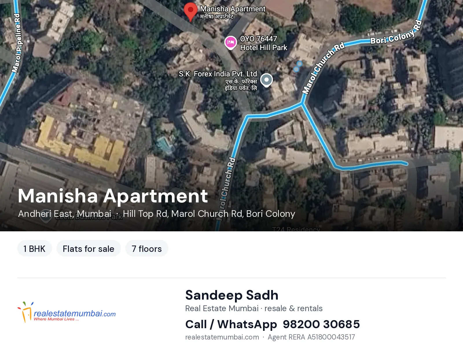 Manisha Apartment, Andheri East, Mumbai — 1 BHK flats for sale | Real Estate Mumbai, Sandeep Sadh 98200 30685