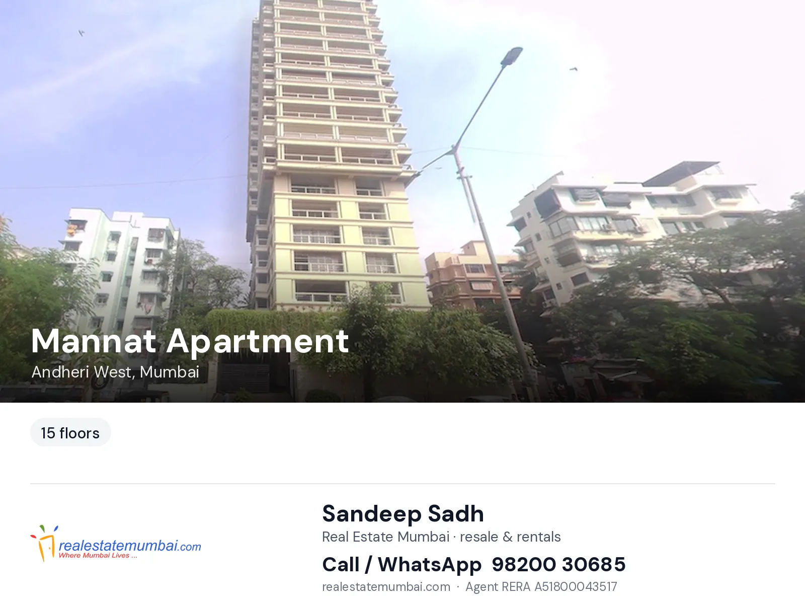 Mannat Apartment, Andheri West, Mumbai — flats | Real Estate Mumbai, Sandeep Sadh 98200 30685