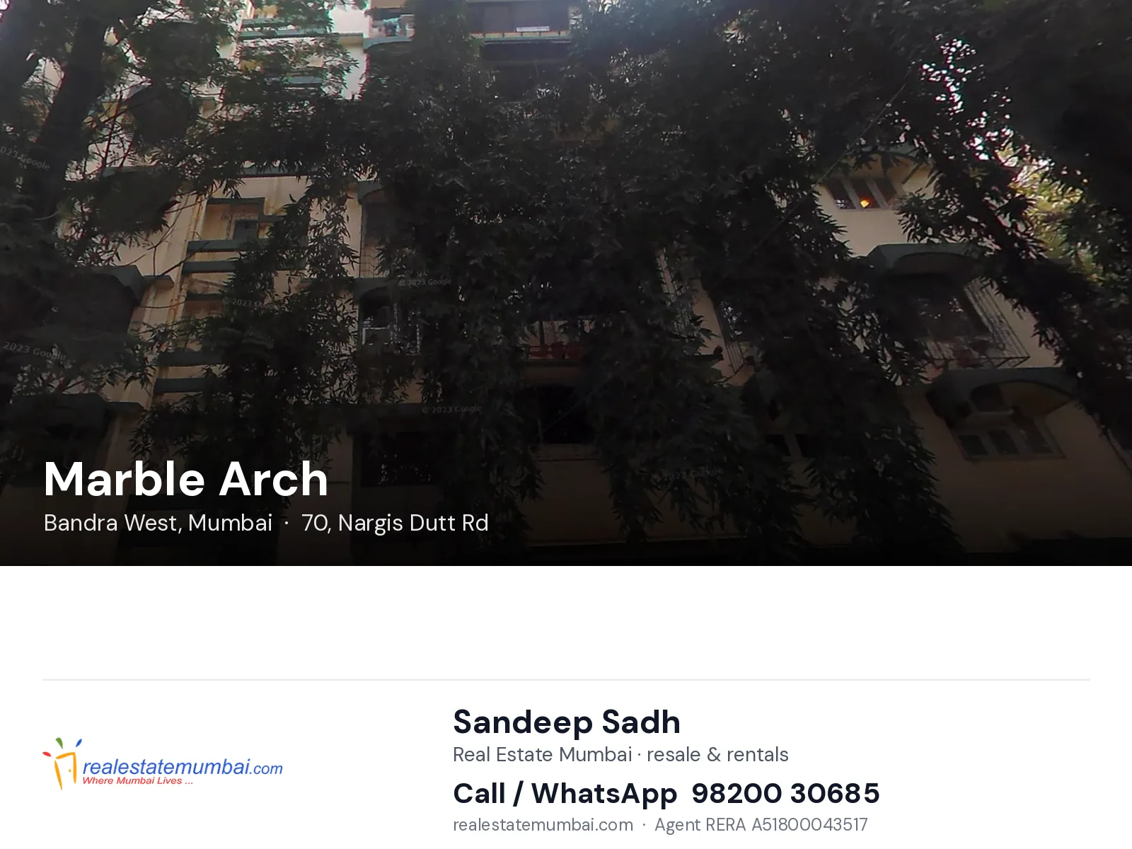 Marble Arch, Bandra West, Mumbai — flats | Real Estate Mumbai, Sandeep Sadh 98200 30685