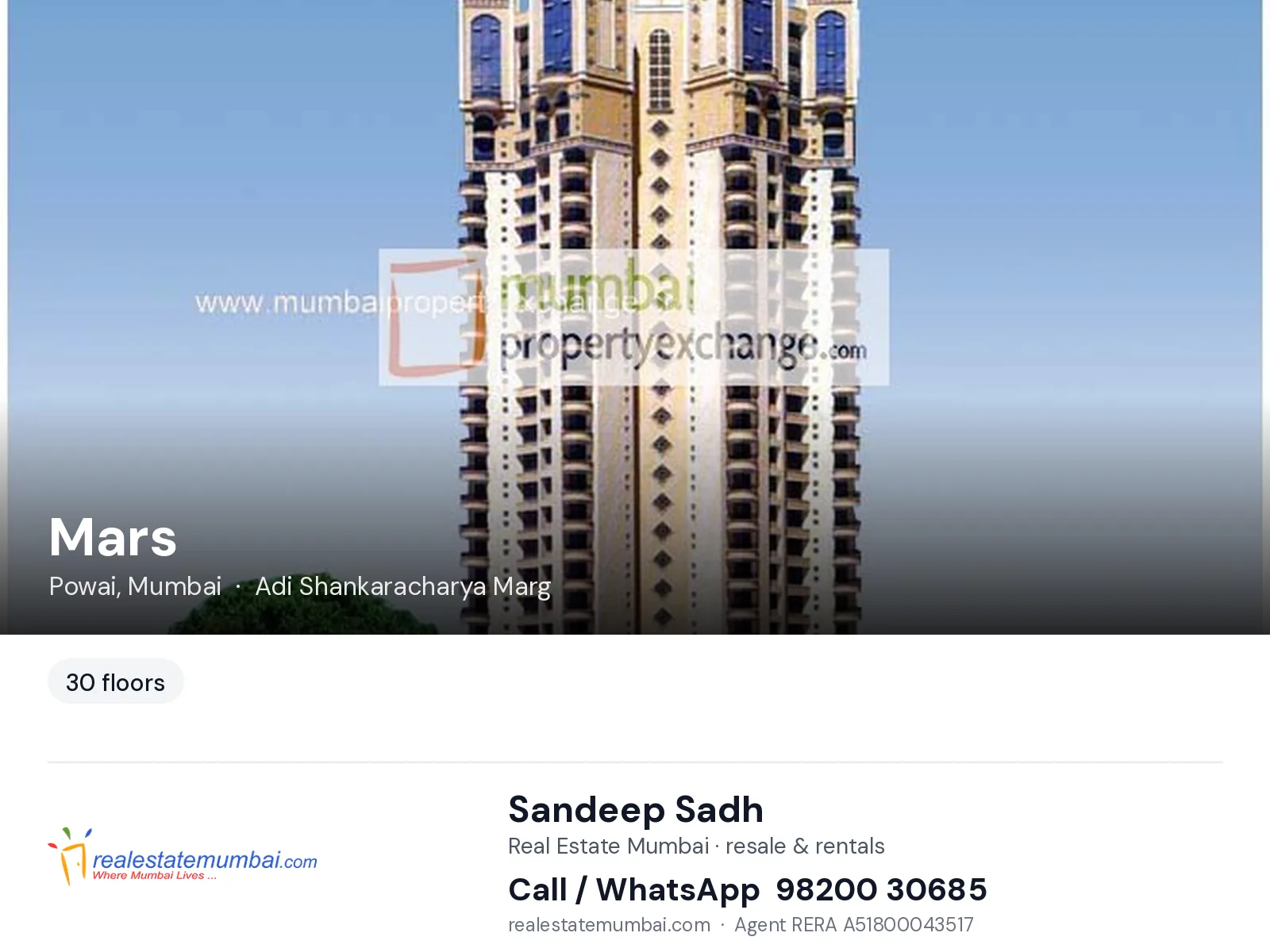 Mars, Powai, Mumbai — flats | Real Estate Mumbai, Sandeep Sadh 98200 30685
