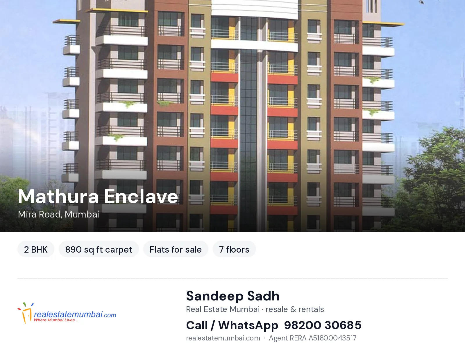 Mathura Enclave, Mira Road, Mumbai — 2 BHK flats for sale | Real Estate Mumbai, Sandeep Sadh 98200 30685