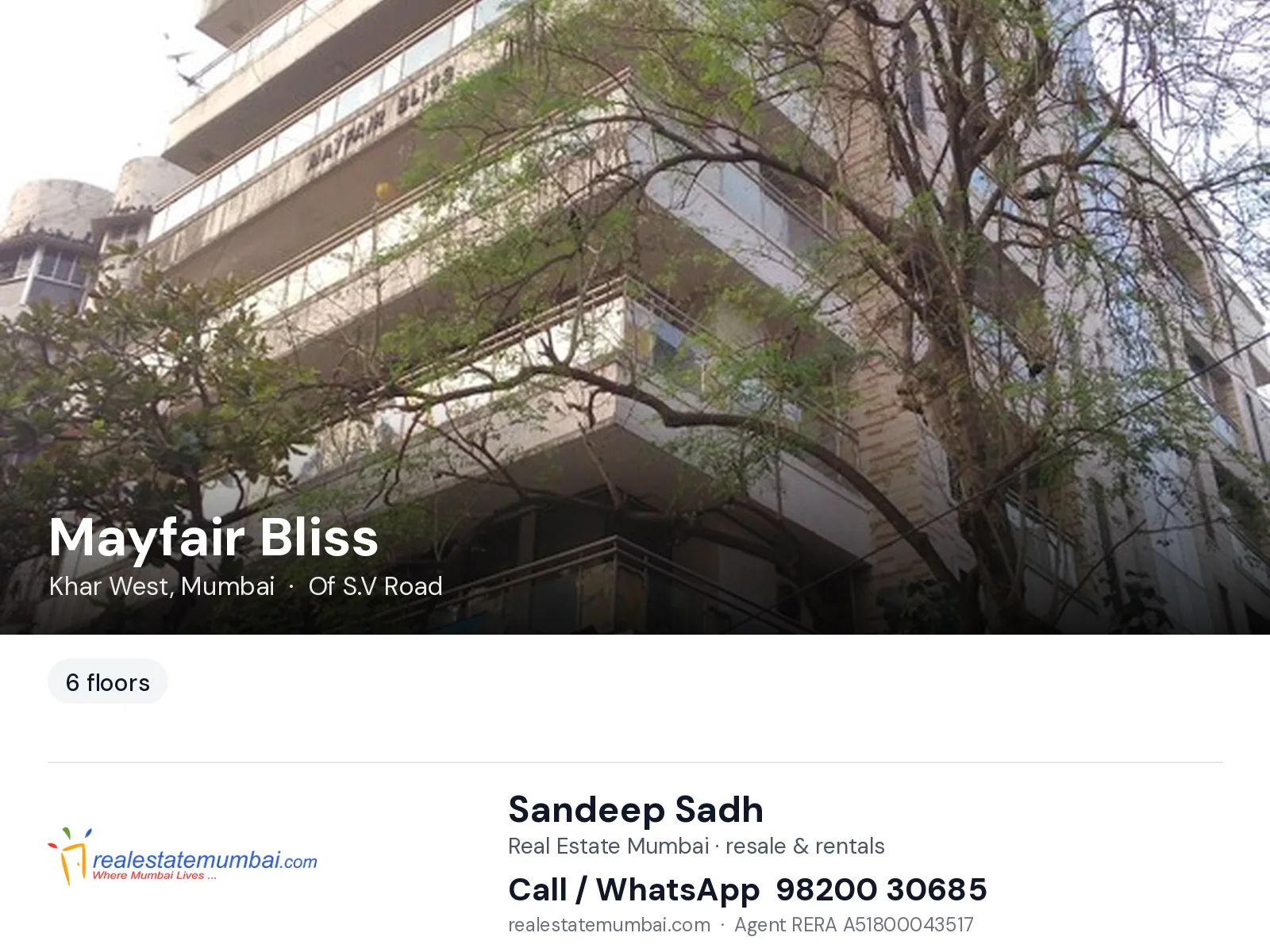 Mayfair Bliss, Khar West, Mumbai — flats | Real Estate Mumbai, Sandeep Sadh 98200 30685