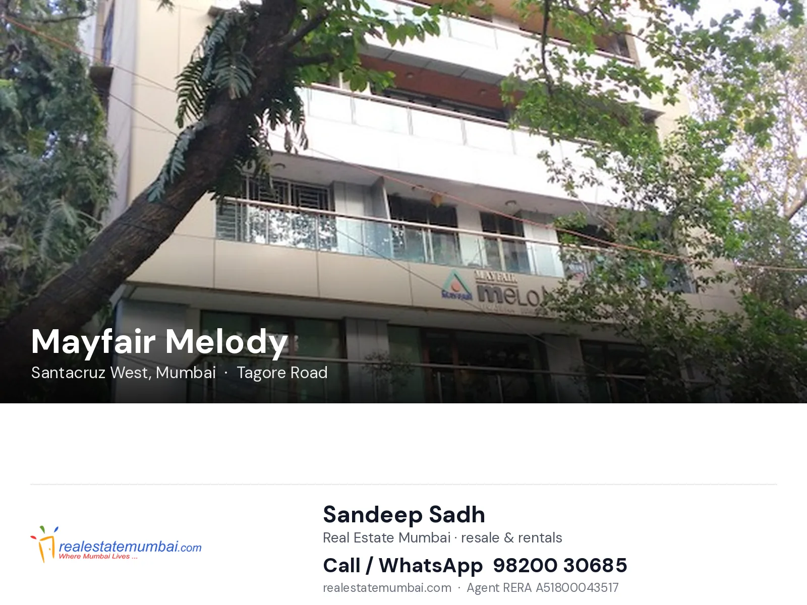 Mayfair Melody, Santacruz West, Mumbai — flats | Real Estate Mumbai, Sandeep Sadh 98200 30685