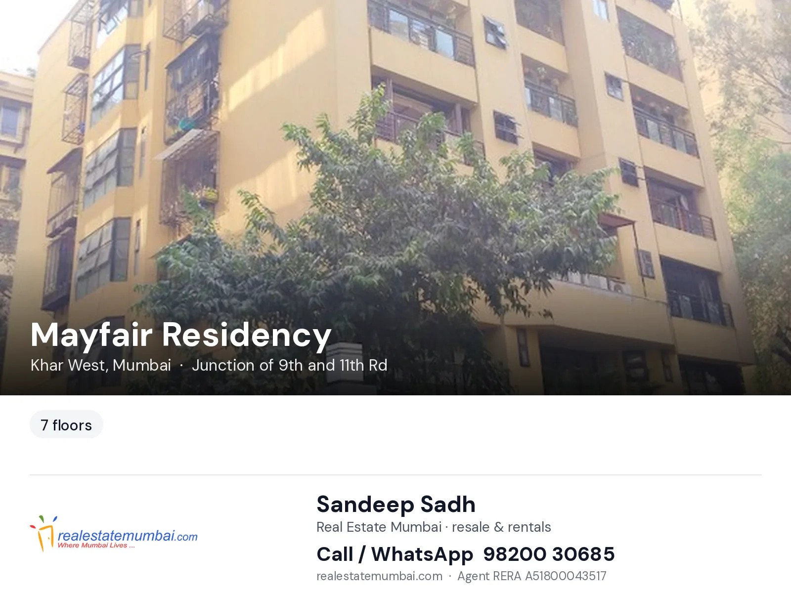 Mayfair Residency, Khar West, Mumbai — flats | Real Estate Mumbai, Sandeep Sadh 98200 30685