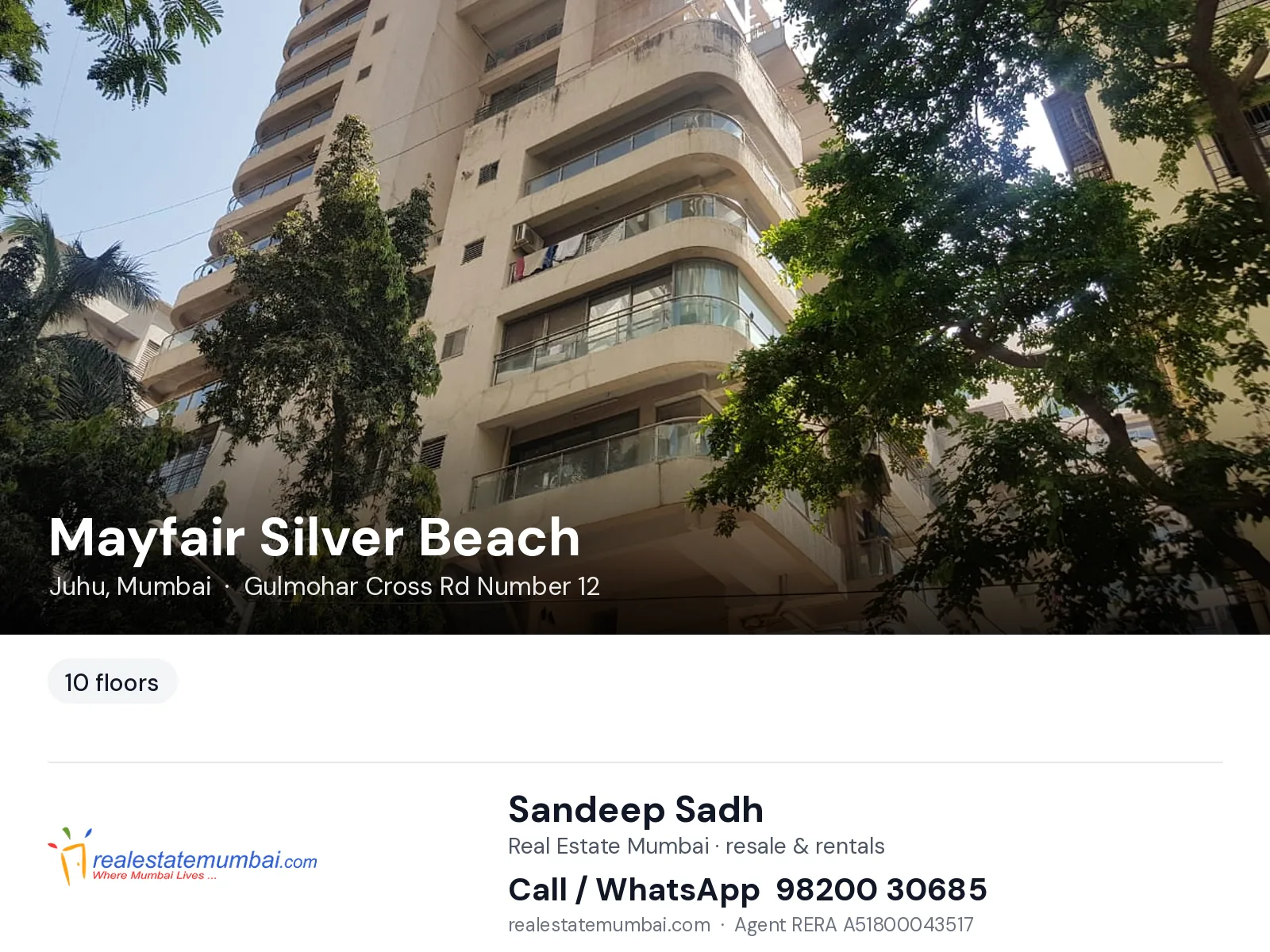 Mayfair Silver Beach, Juhu, Mumbai — flats | Real Estate Mumbai, Sandeep Sadh 98200 30685