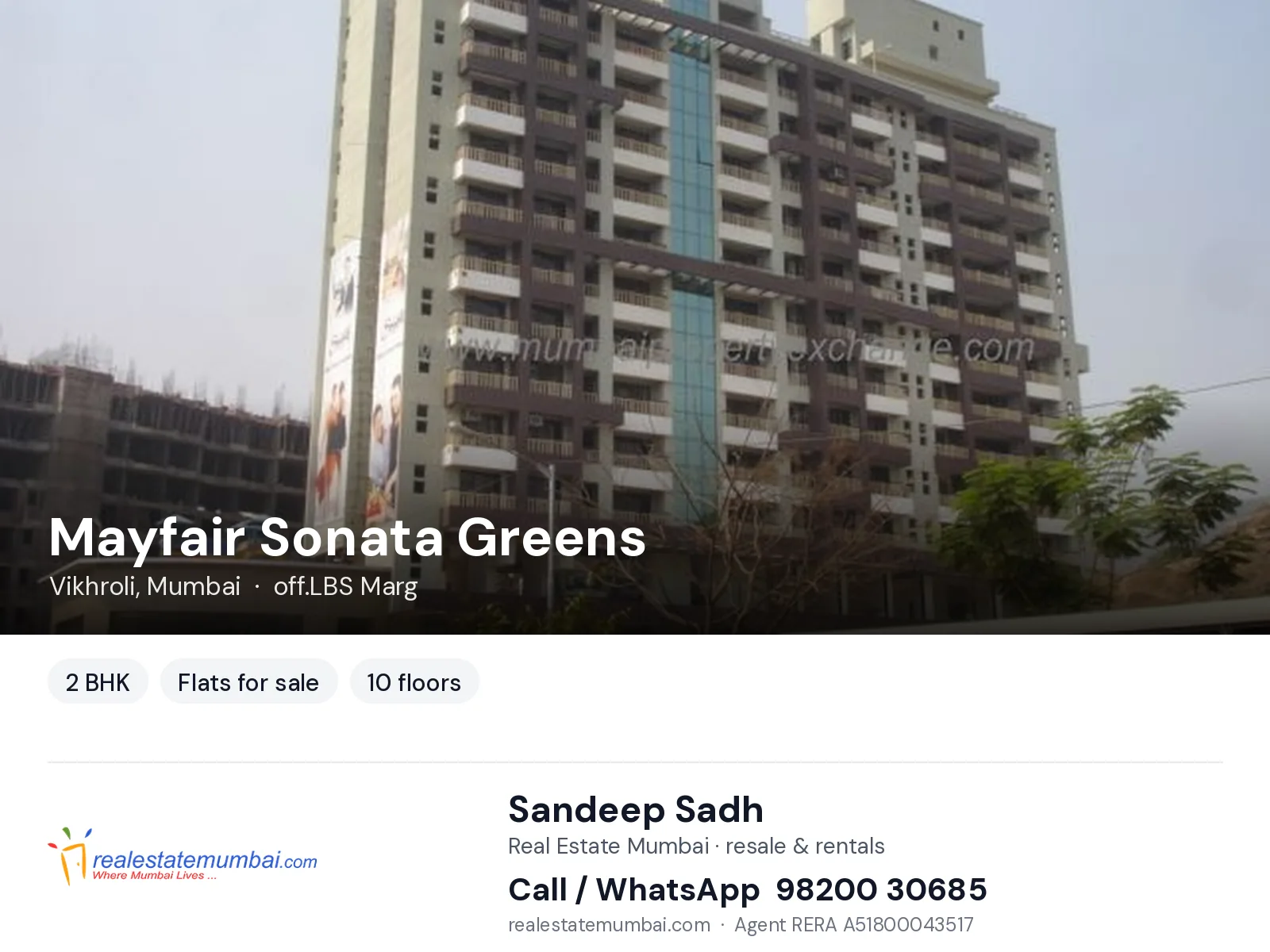 Mayfair Sonata Greens, Vikhroli, Mumbai — 2 BHK flats for sale | Real Estate Mumbai, Sandeep Sadh 98200 30685