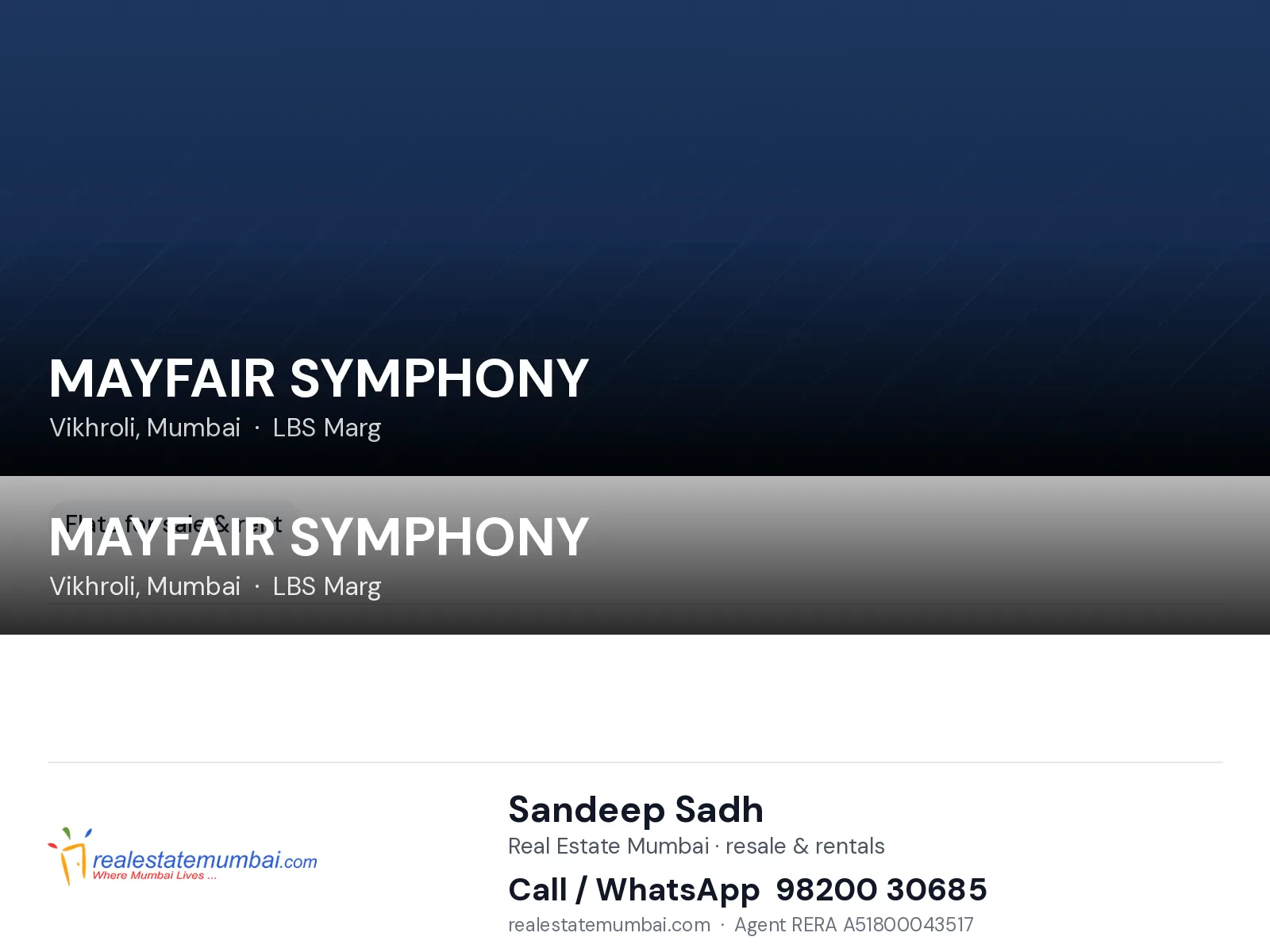MAYFAIR SYMPHONY, Vikhroli, Mumbai — flats | Real Estate Mumbai, Sandeep Sadh 98200 30685