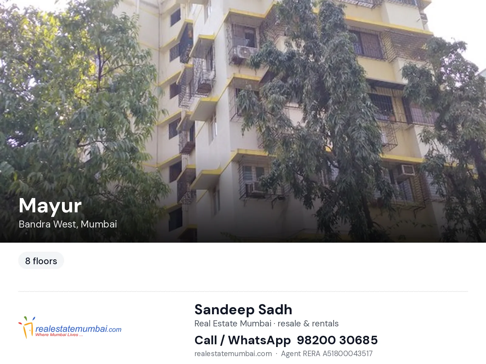 Mayur, Bandra West, Mumbai — flats | Real Estate Mumbai, Sandeep Sadh 98200 30685