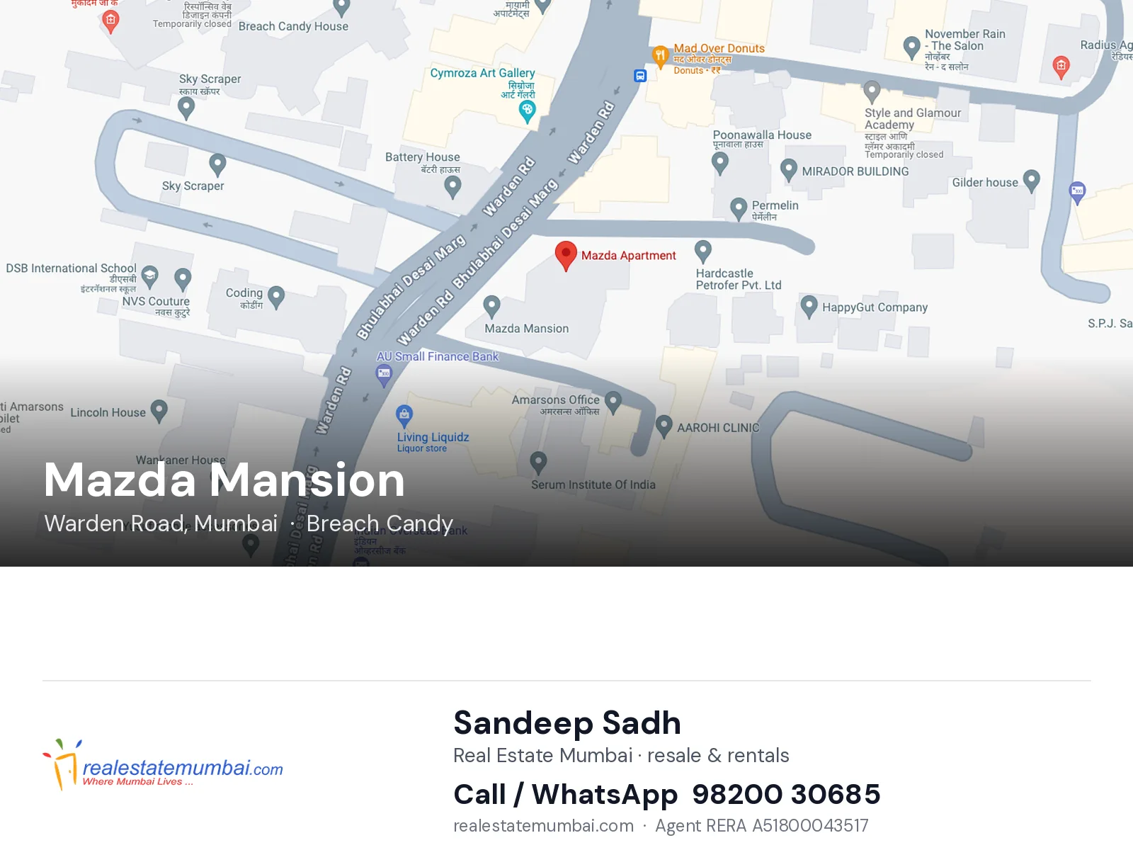 Mazda Mansion, Warden Road, Mumbai — flats | Real Estate Mumbai, Sandeep Sadh 98200 30685