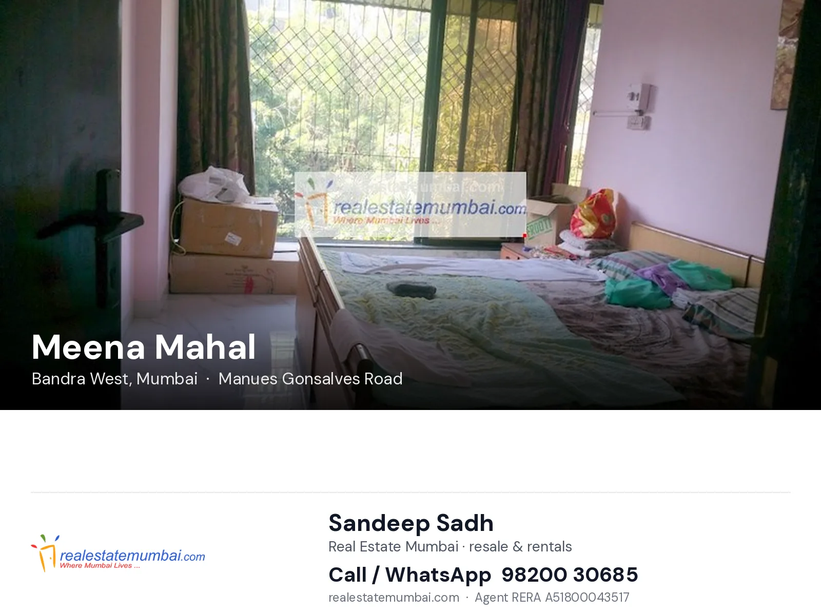Meena Mahal, Bandra West, Mumbai — flats | Real Estate Mumbai, Sandeep Sadh 98200 30685