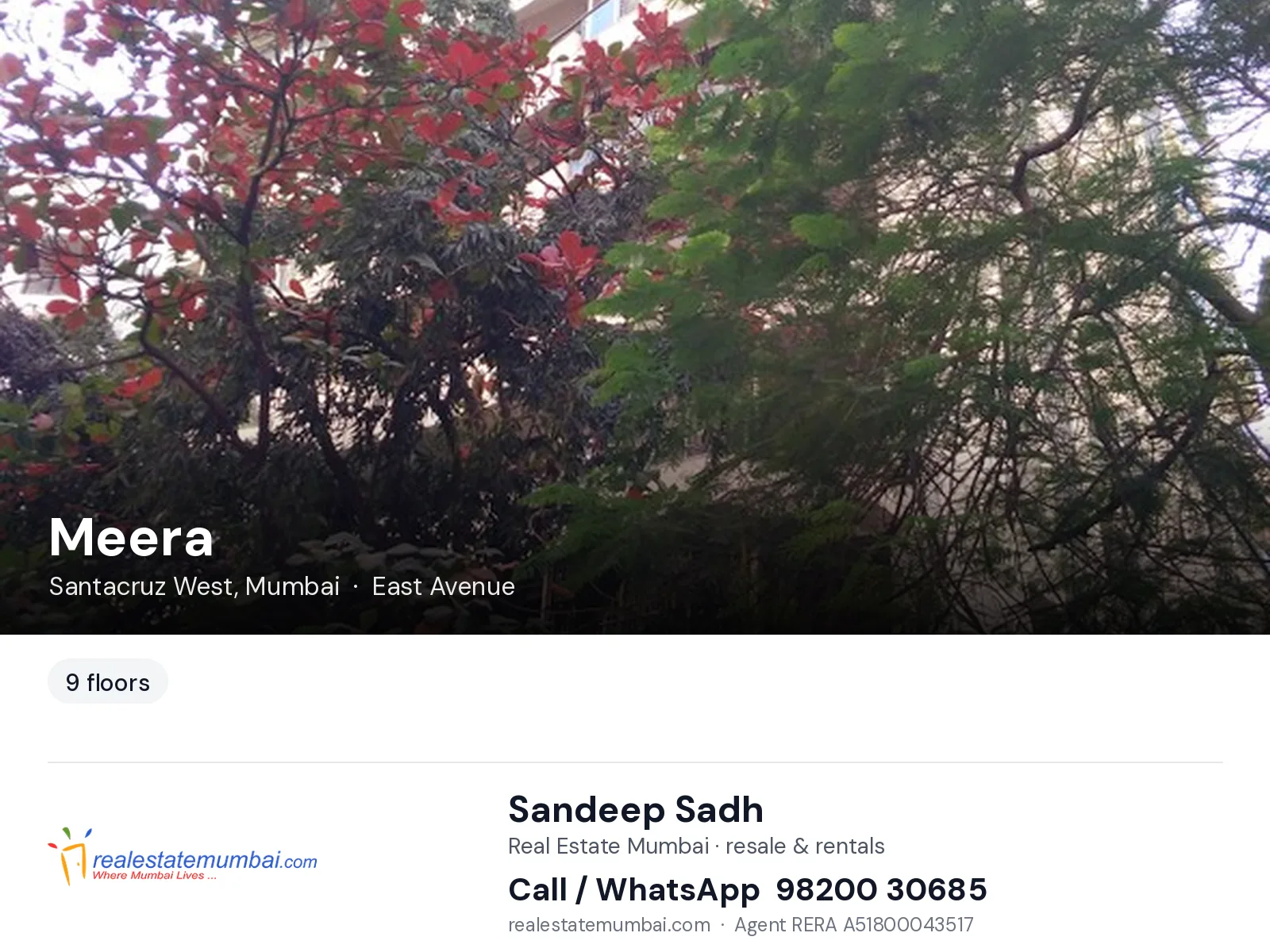Meera, Santacruz West, Mumbai — flats | Real Estate Mumbai, Sandeep Sadh 98200 30685