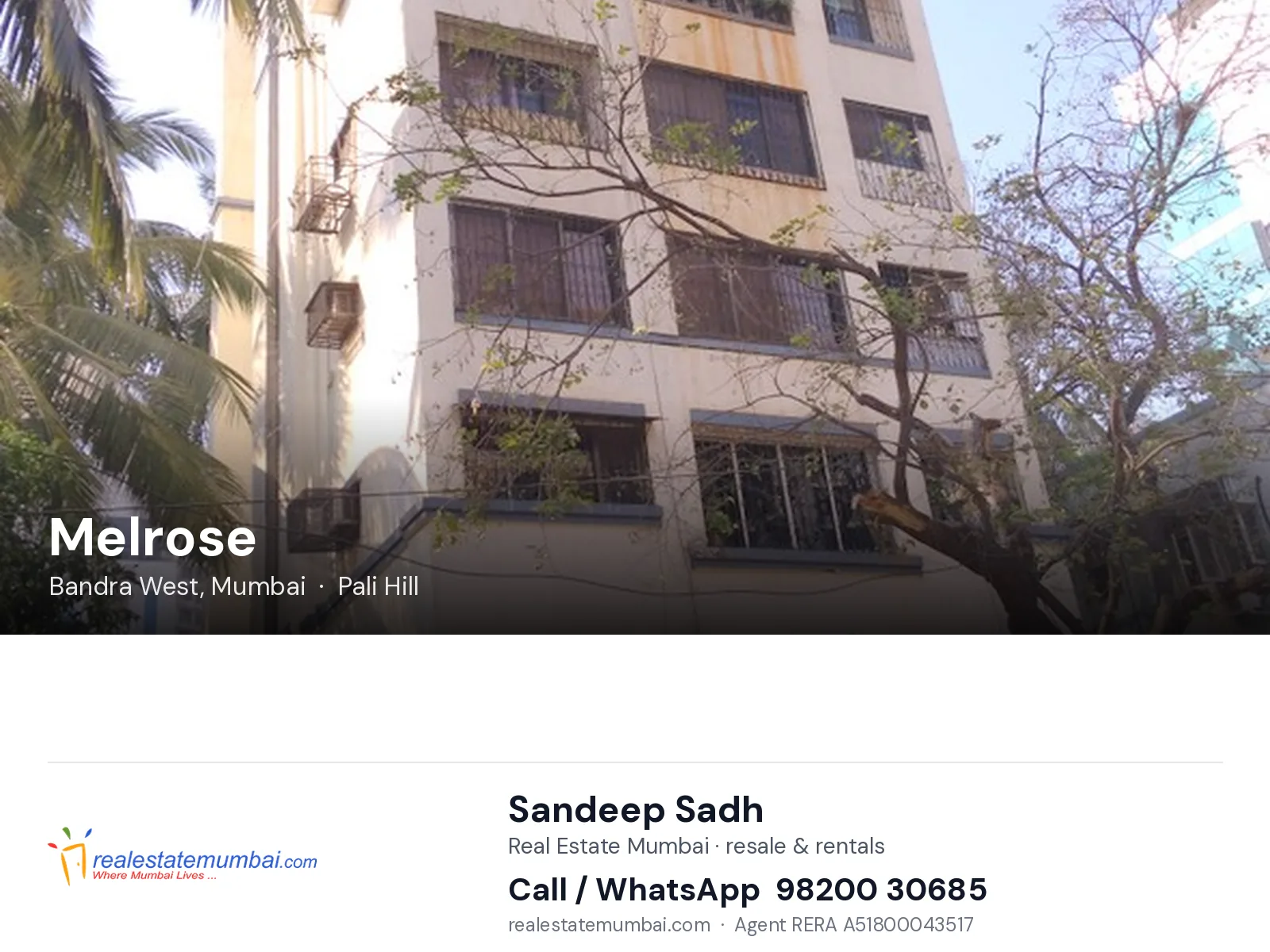 Melrose, Bandra West, Mumbai — flats | Real Estate Mumbai, Sandeep Sadh 98200 30685