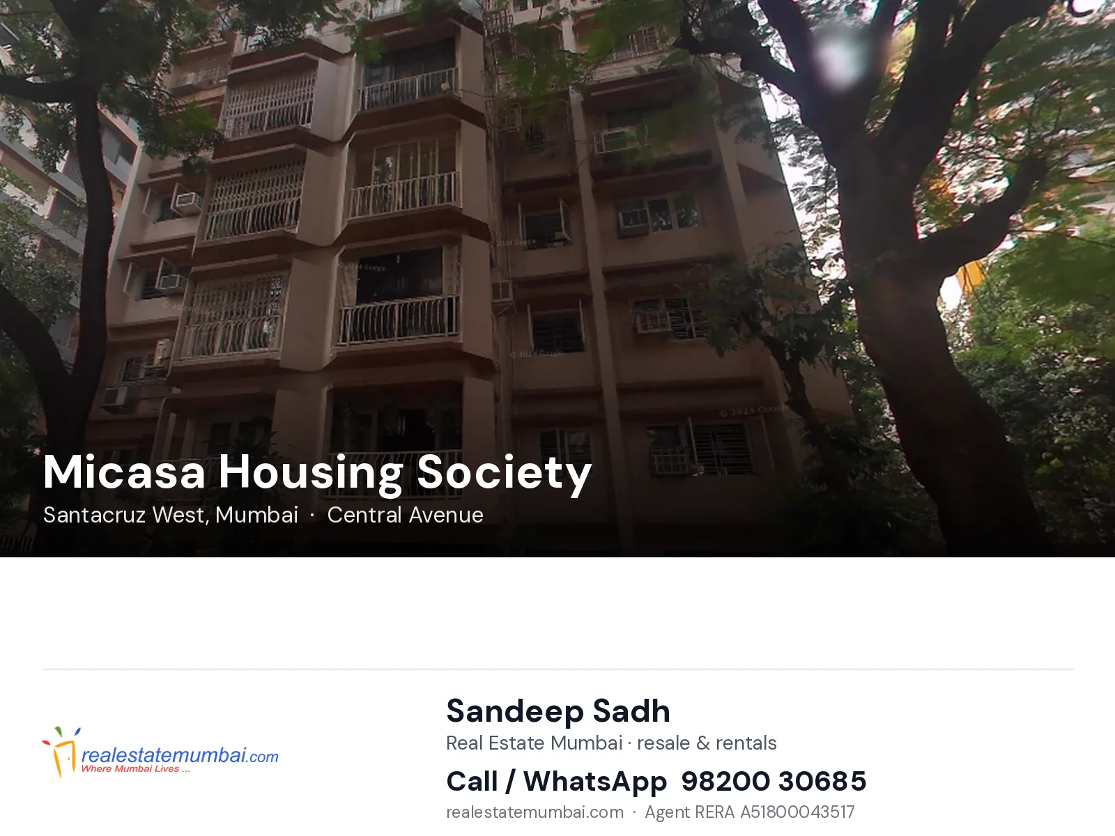 Micasa Housing Society, Santacruz West, Mumbai — flats | Real Estate Mumbai, Sandeep Sadh 98200 30685