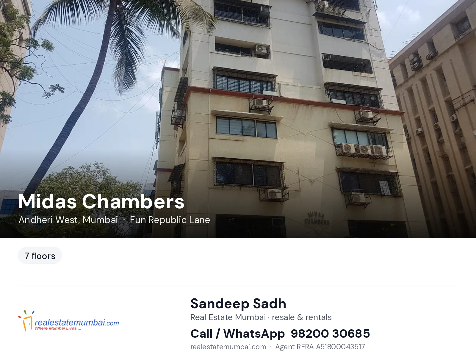 Midas Chambers, Andheri West, Mumbai — flats | Real Estate Mumbai, Sandeep Sadh 98200 30685