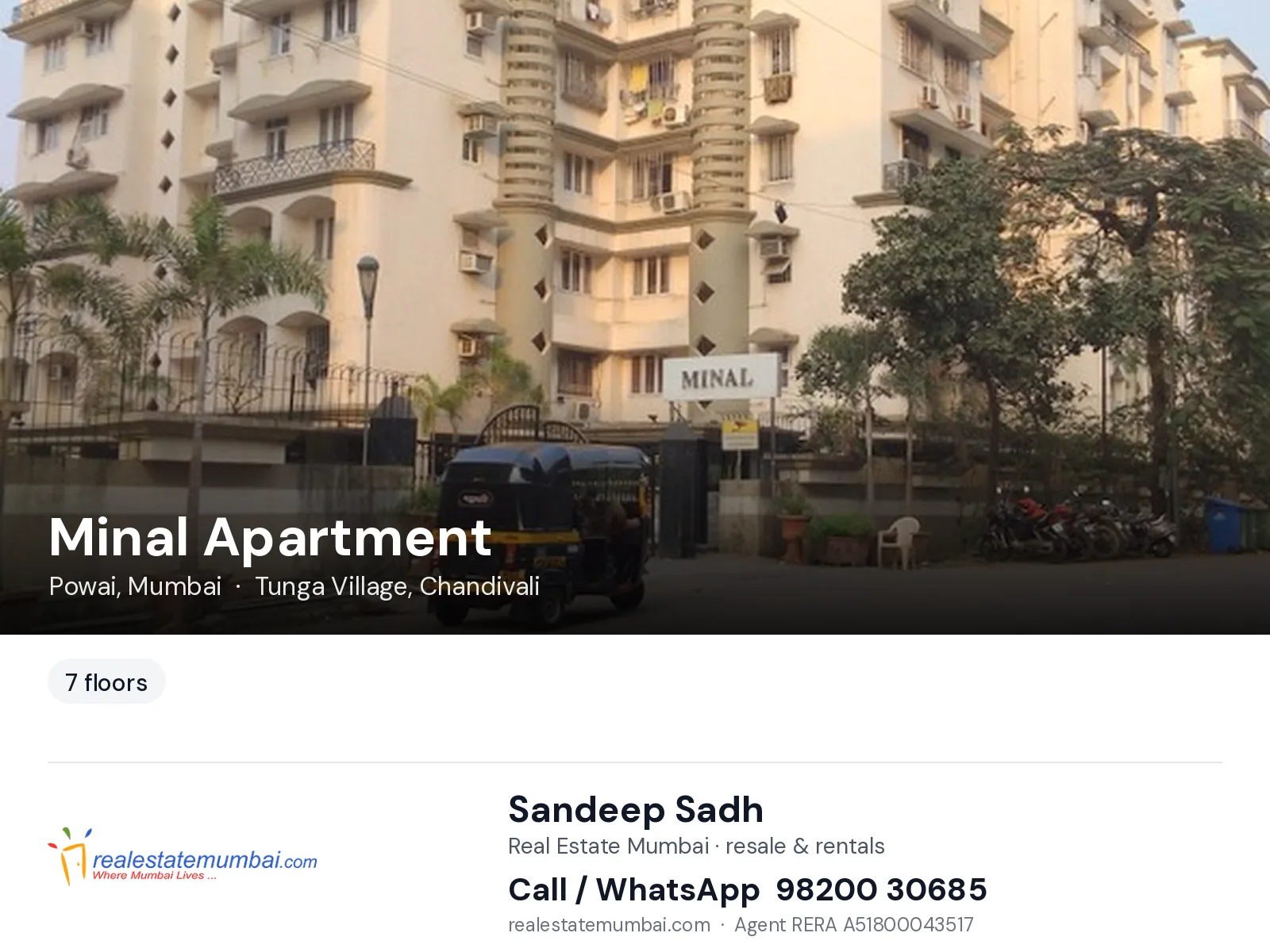 Minal Apartment, Powai, Mumbai — flats | Real Estate Mumbai, Sandeep Sadh 98200 30685