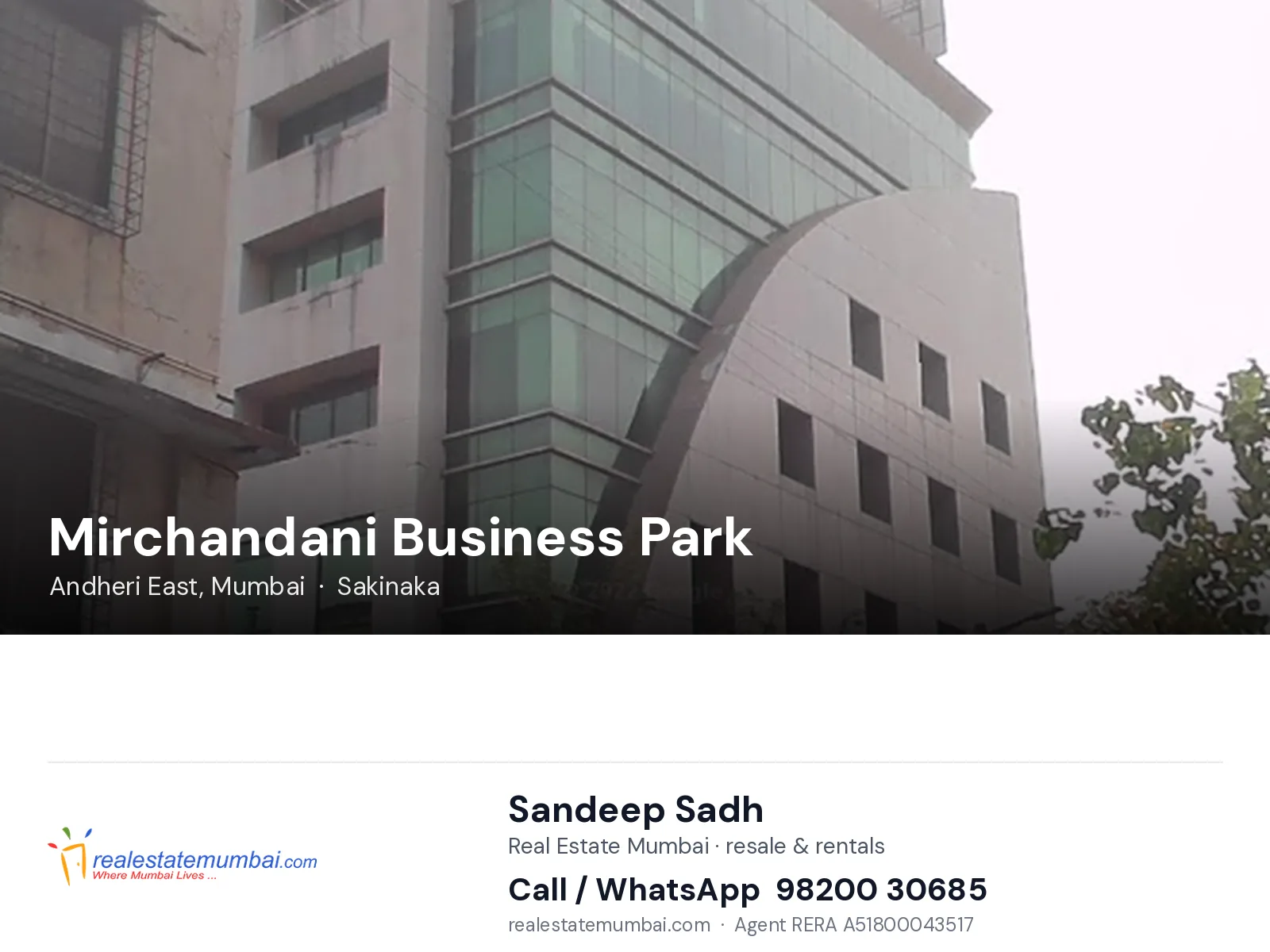 Mirchandani Business Park, Andheri East, Mumbai — flats | Real Estate Mumbai, Sandeep Sadh 98200 30685