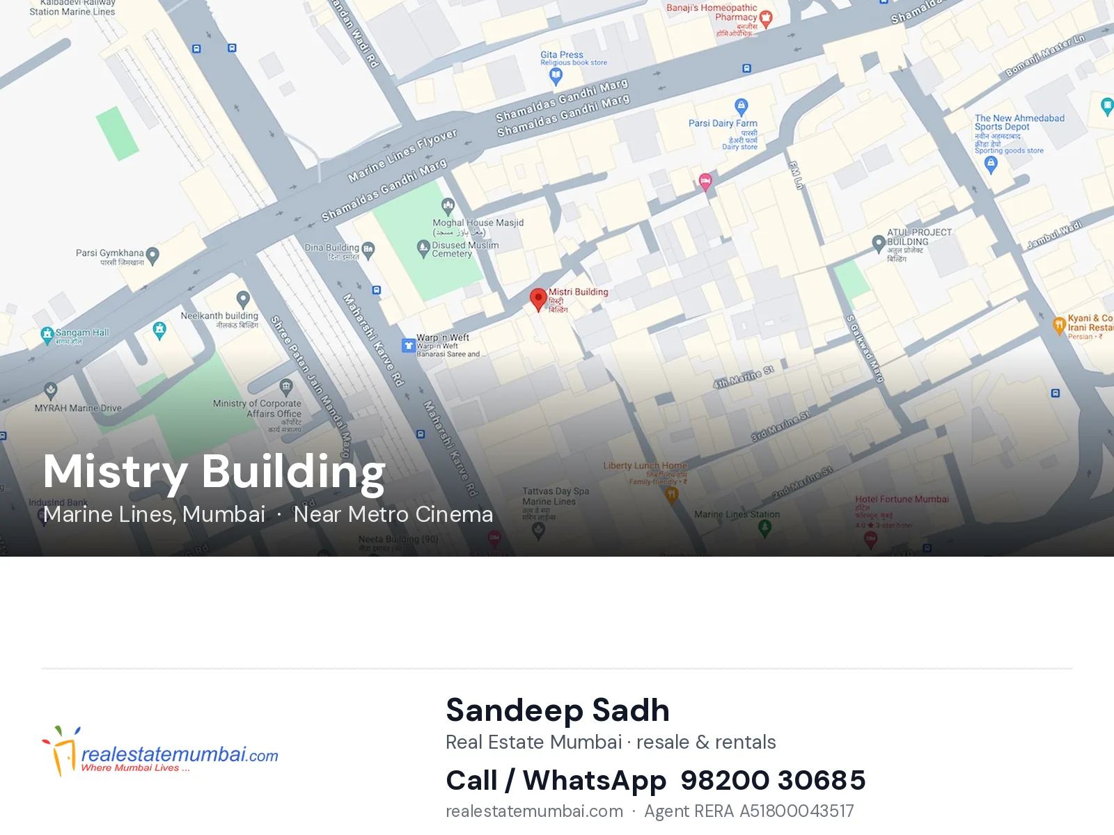 Mistry Building, Marine Lines, Mumbai — flats | Real Estate Mumbai, Sandeep Sadh 98200 30685