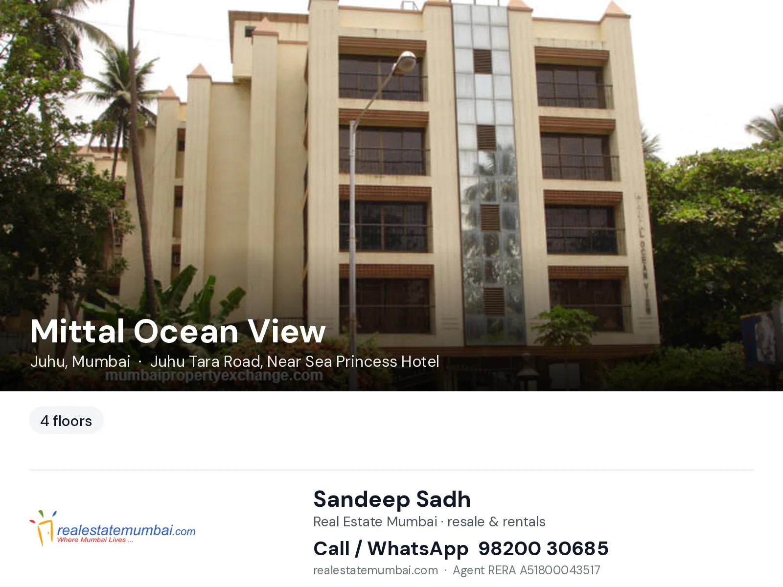 Mittal Ocean View, Juhu, Mumbai — flats | Real Estate Mumbai, Sandeep Sadh 98200 30685