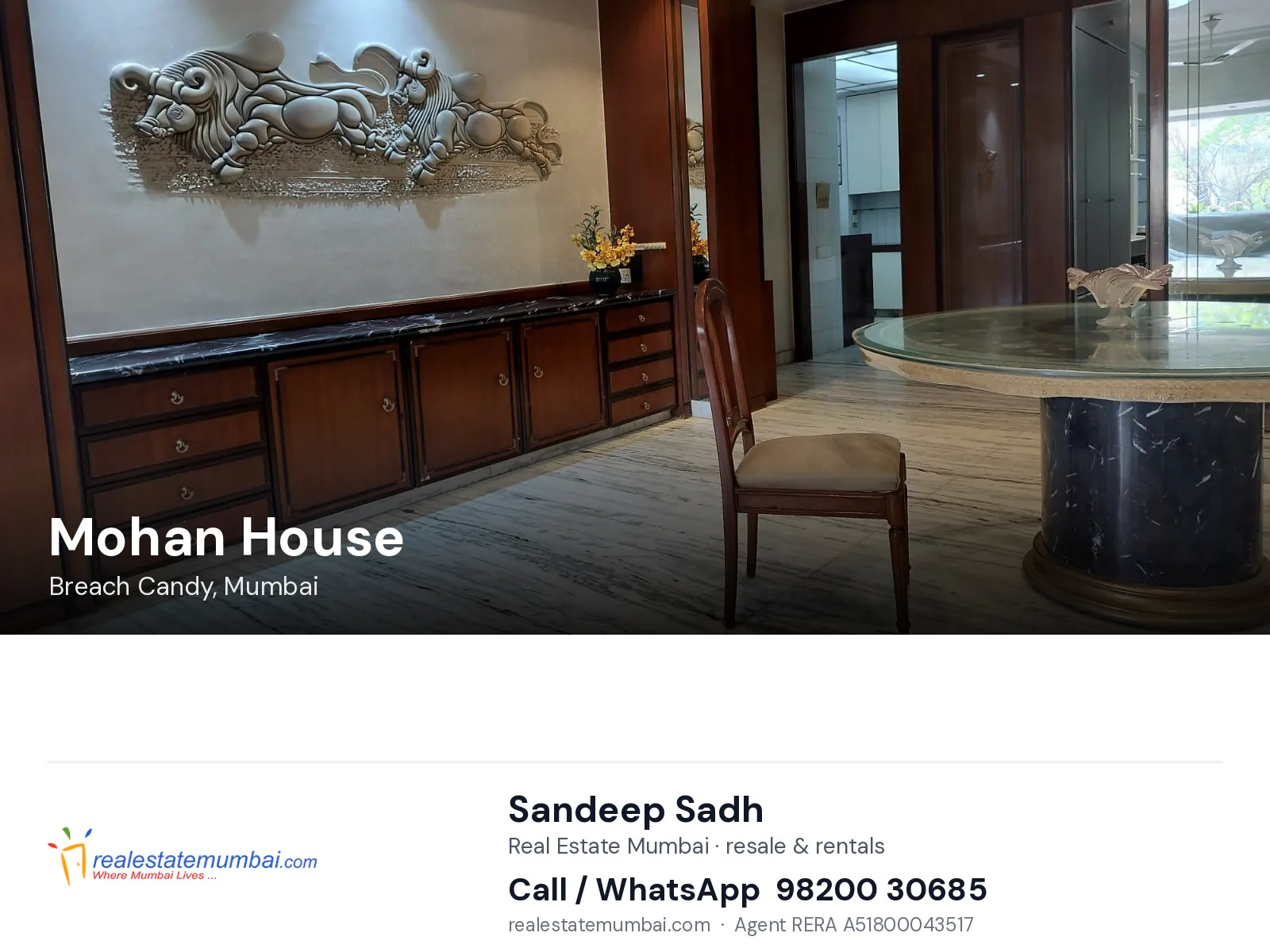 Mohan House, Breach Candy, Mumbai — flats | Real Estate Mumbai, Sandeep Sadh 98200 30685