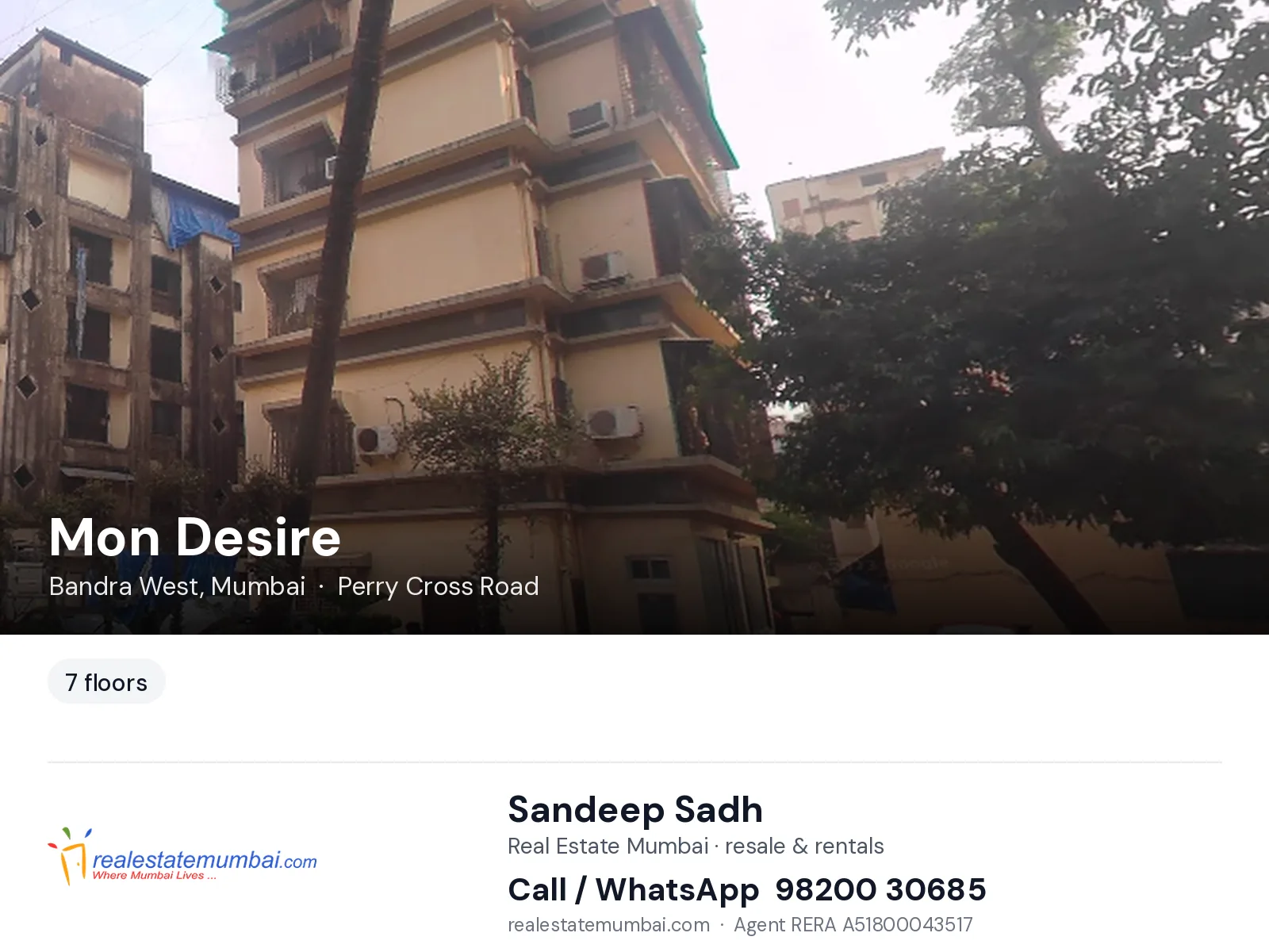 Mon Desire, Bandra West, Mumbai — flats | Real Estate Mumbai, Sandeep Sadh 98200 30685