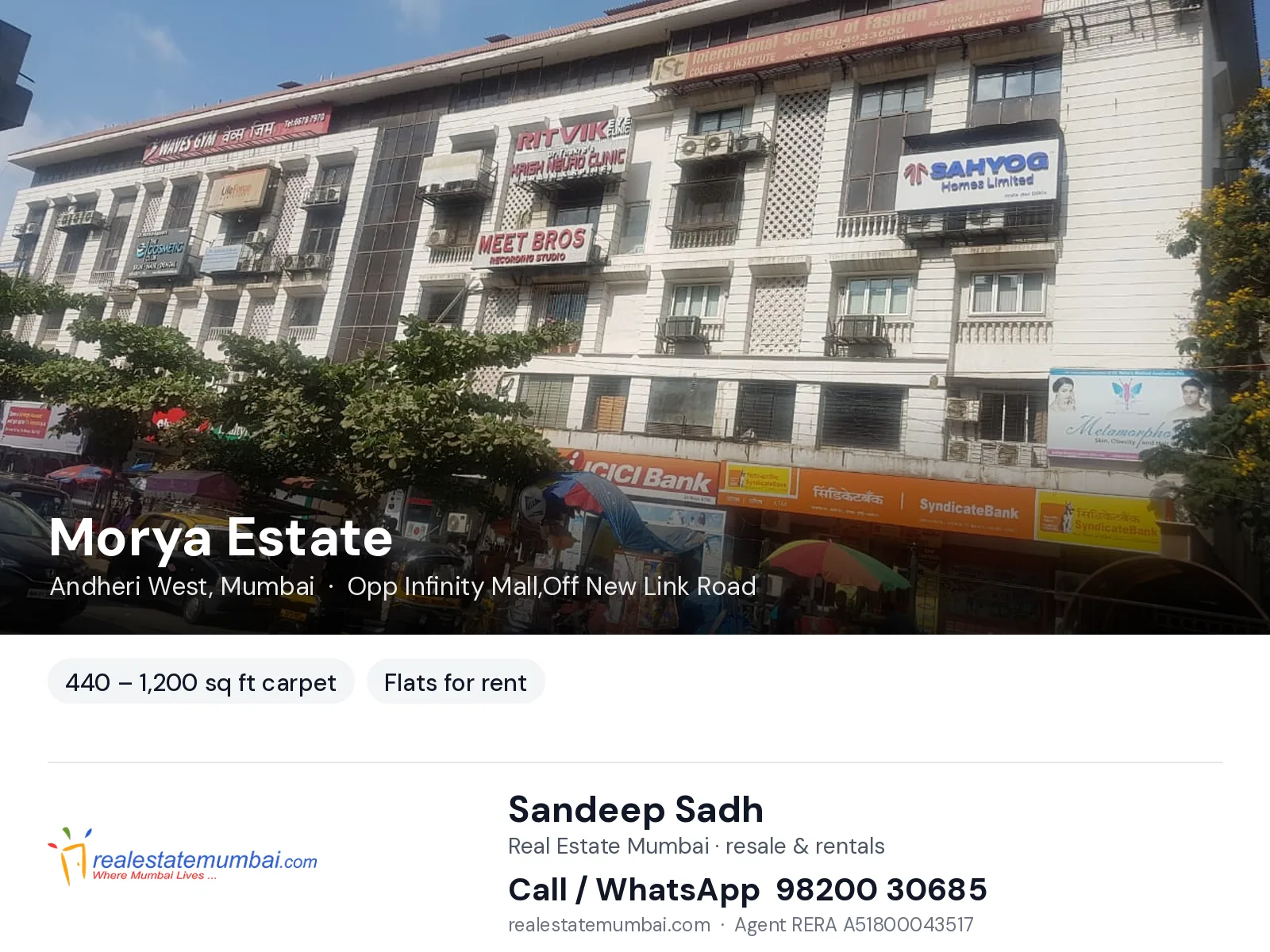 Morya Estate, Andheri West, Mumbai — flats for rent | Real Estate Mumbai, Sandeep Sadh 98200 30685