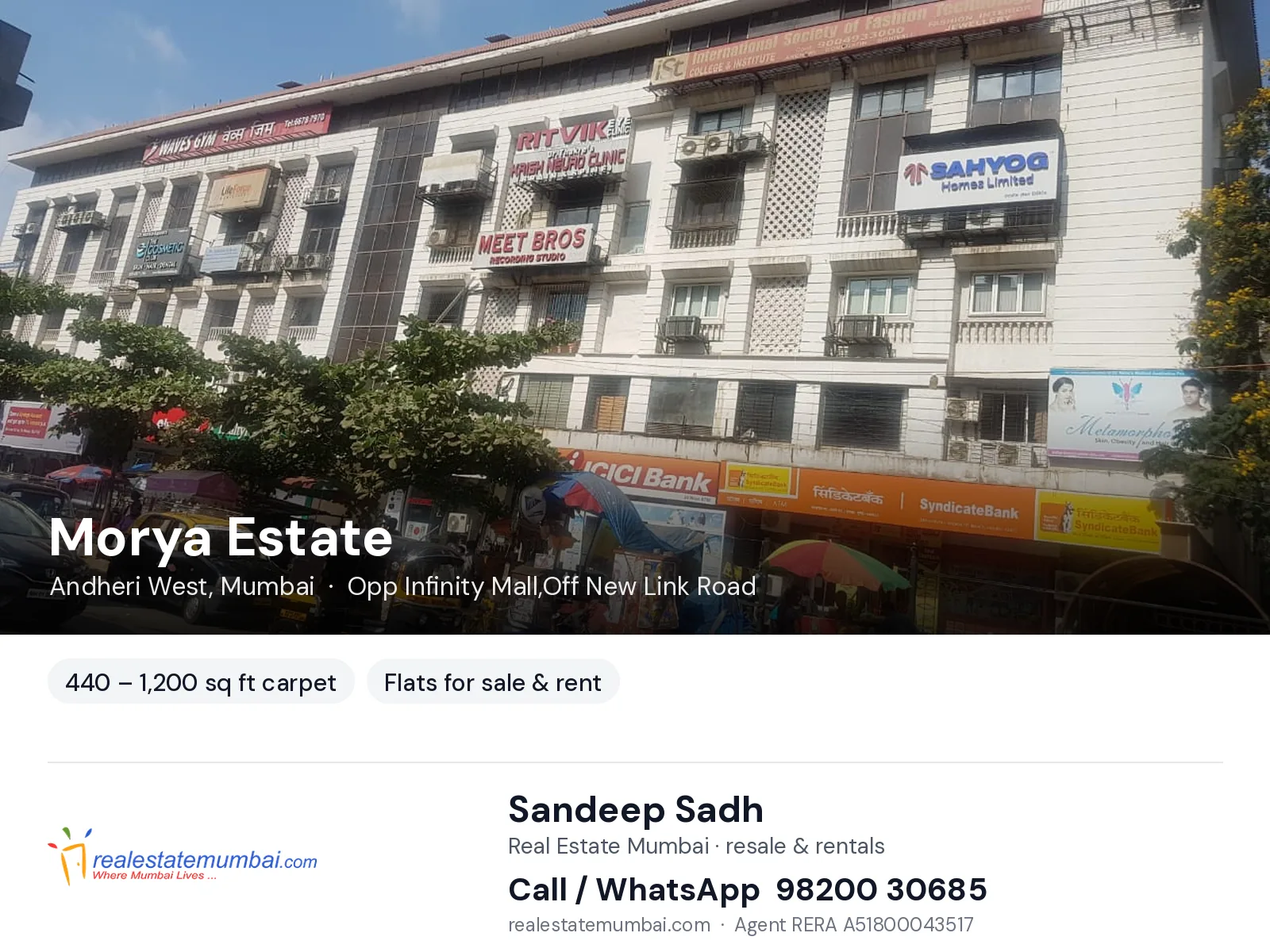 Morya Estate, Andheri West, Mumbai — flats for sale & rent | Real Estate Mumbai, Sandeep Sadh 98200 30685