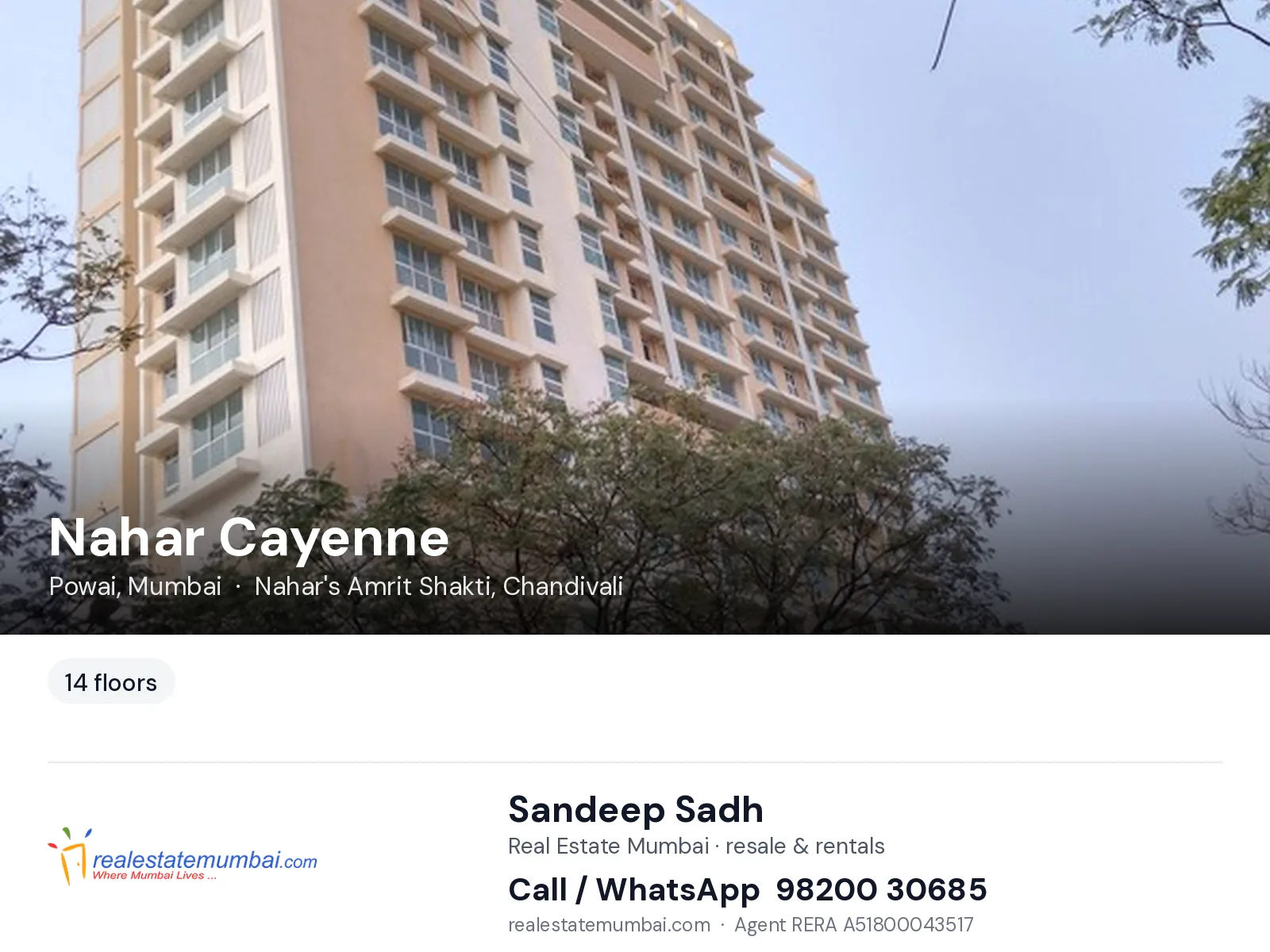 Nahar Cayenne, Powai, Mumbai — flats | Real Estate Mumbai, Sandeep Sadh 98200 30685