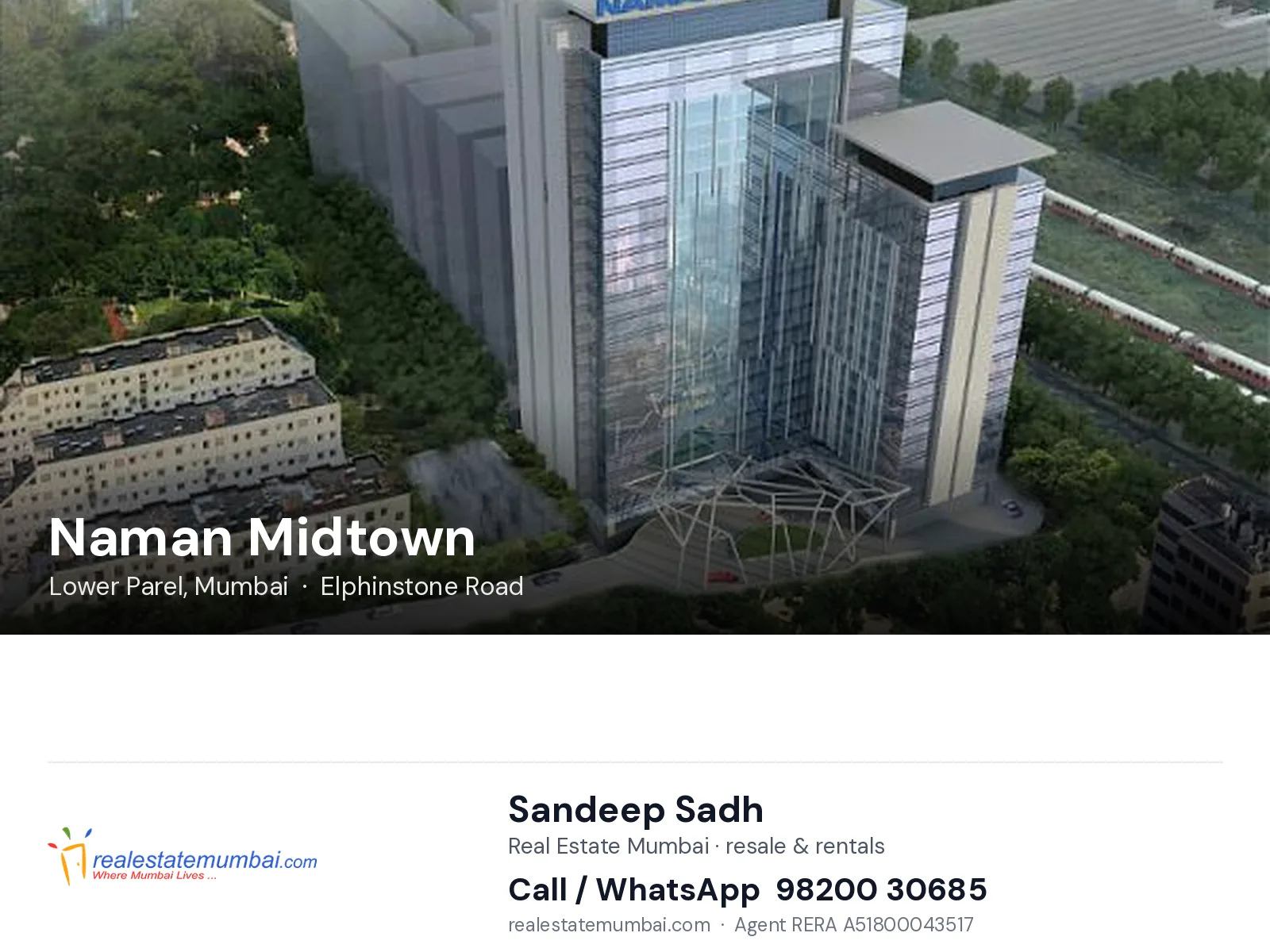 Naman Midtown, Lower Parel, Mumbai — flats | Real Estate Mumbai, Sandeep Sadh 98200 30685