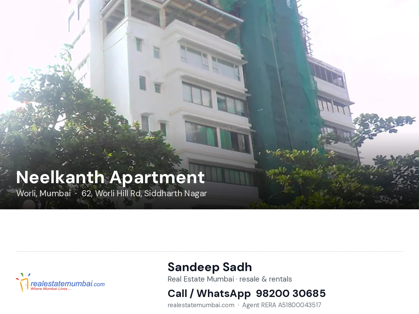 Neelkanth Apartment, Worli, Mumbai — flats | Real Estate Mumbai, Sandeep Sadh 98200 30685