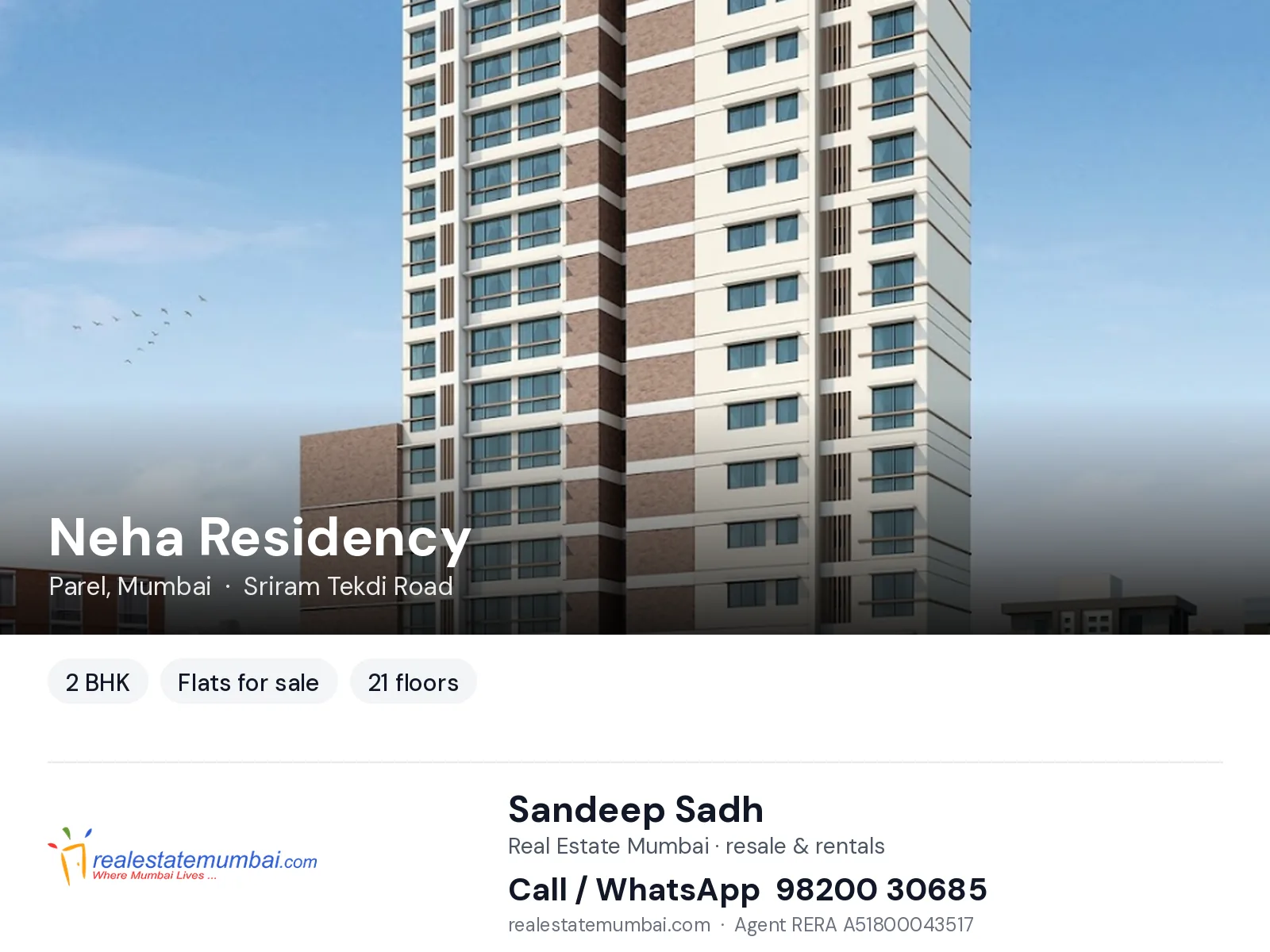 Neha Residency, Parel, Mumbai — 2 BHK flats for sale | Real Estate Mumbai, Sandeep Sadh 98200 30685