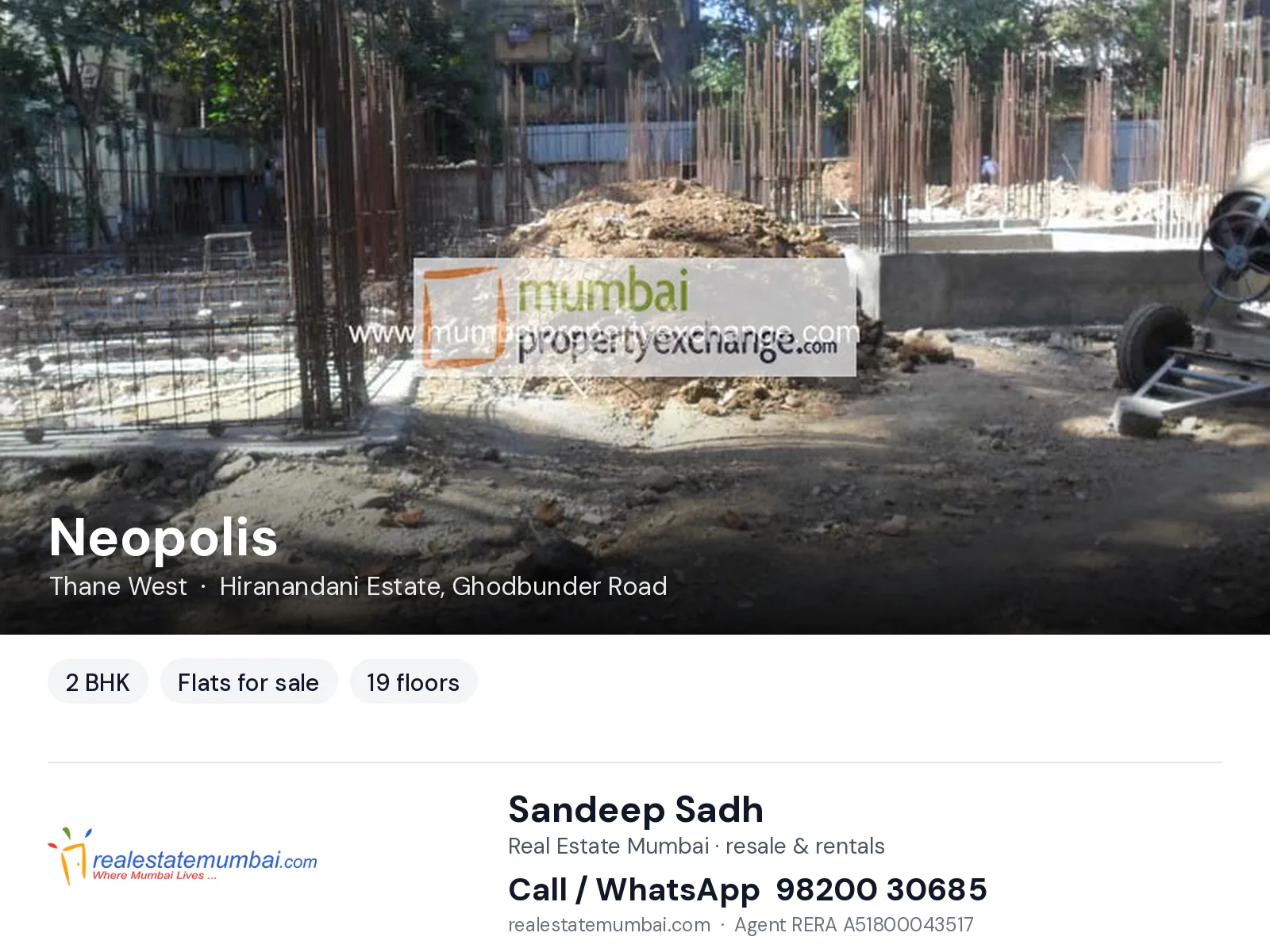 Neopolis, Thane West — 2 BHK flats for sale | Real Estate Mumbai, Sandeep Sadh 98200 30685