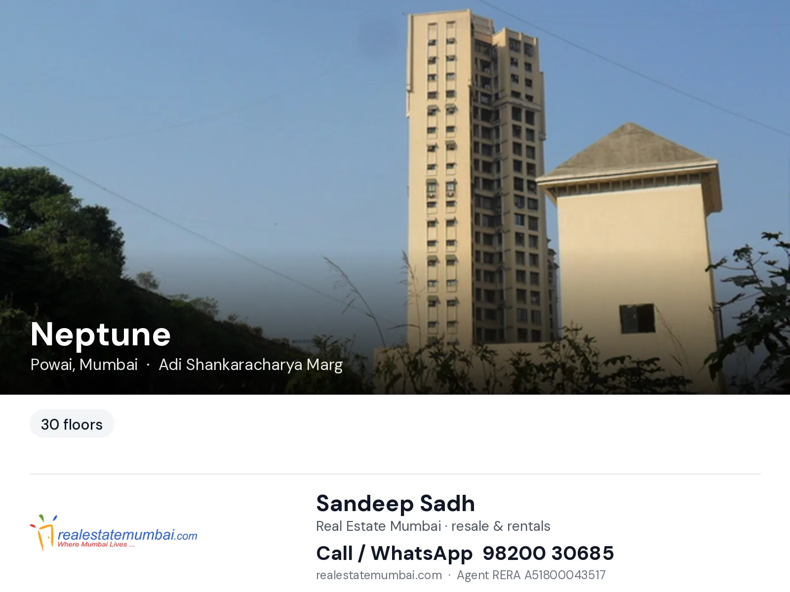 Neptune, Powai, Mumbai — flats | Real Estate Mumbai, Sandeep Sadh 98200 30685