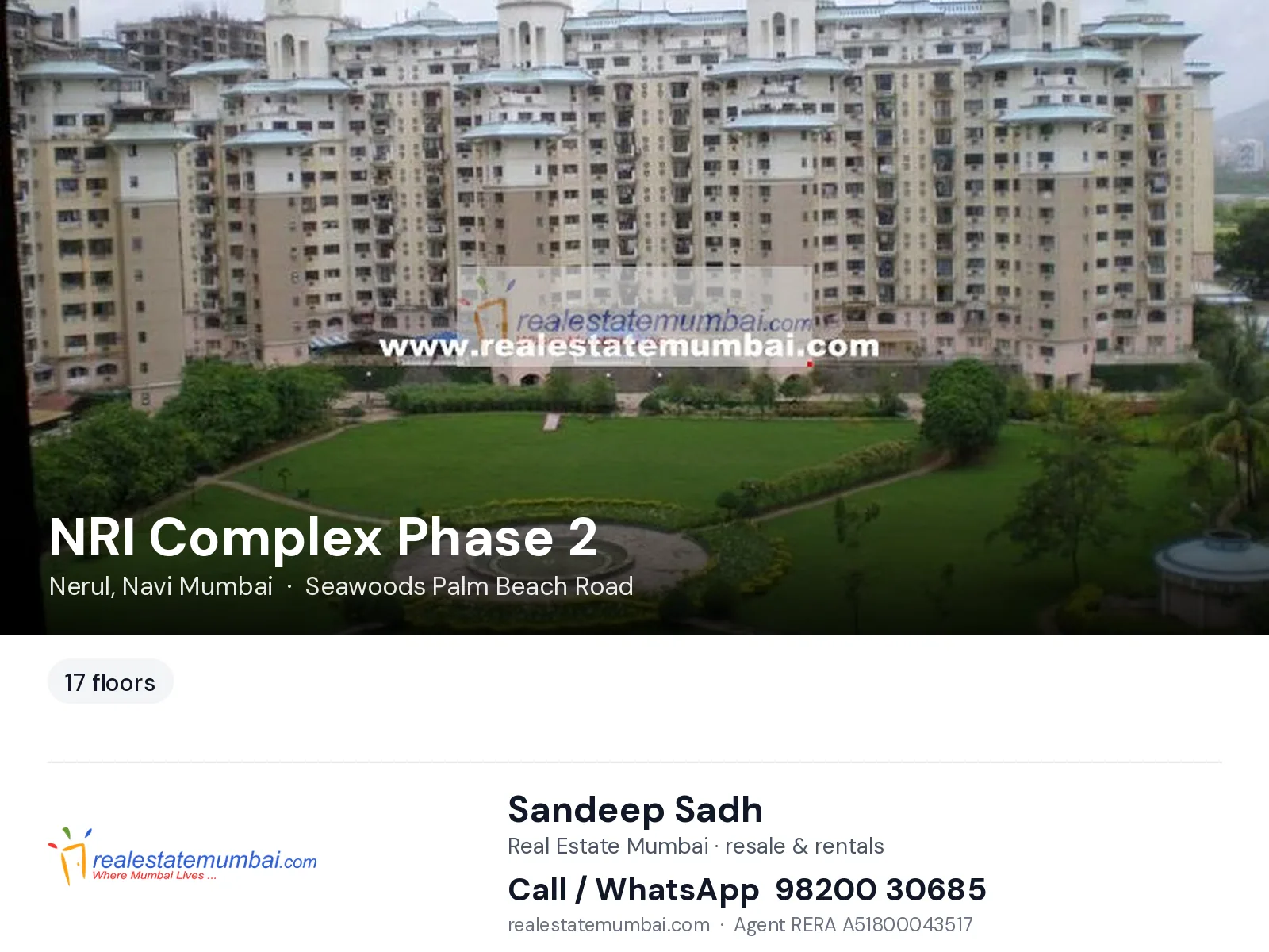 NRI Complex Phase 2, Nerul, Navi Mumbai — flats | Real Estate Mumbai, Sandeep Sadh 98200 30685