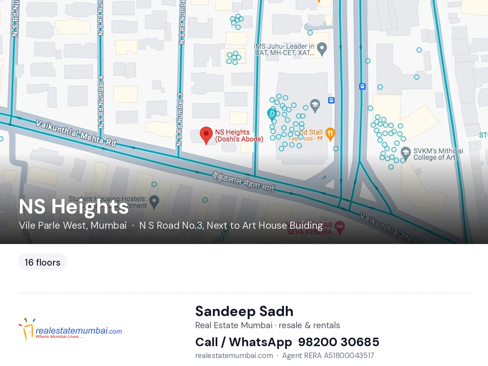 NS Heights, Vile Parle West, Mumbai — flats | Real Estate Mumbai, Sandeep Sadh 98200 30685