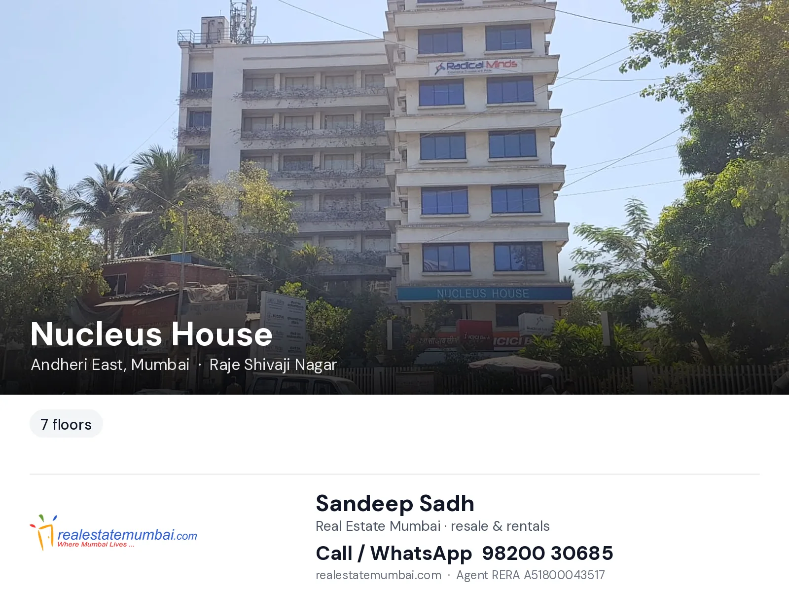 Nucleus House, Andheri East, Mumbai — flats | Real Estate Mumbai, Sandeep Sadh 98200 30685