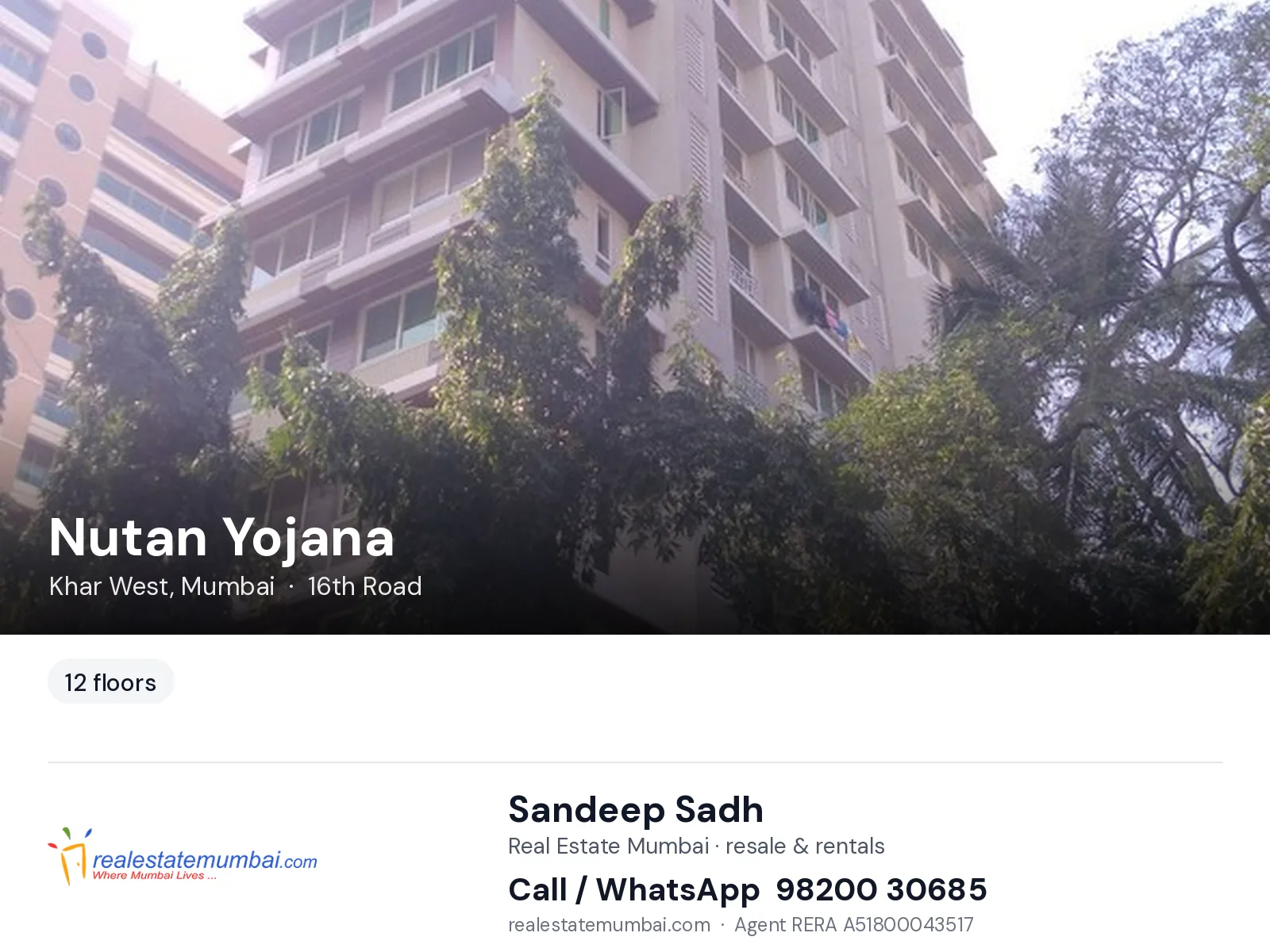 Nutan Yojana, Khar West, Mumbai — flats | Real Estate Mumbai, Sandeep Sadh 98200 30685