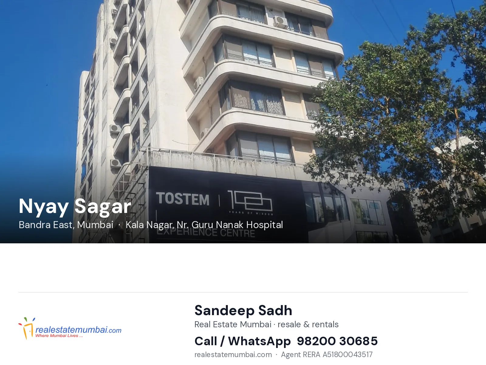 Nyay Sagar, Bandra East, Mumbai — flats | Real Estate Mumbai, Sandeep Sadh 98200 30685
