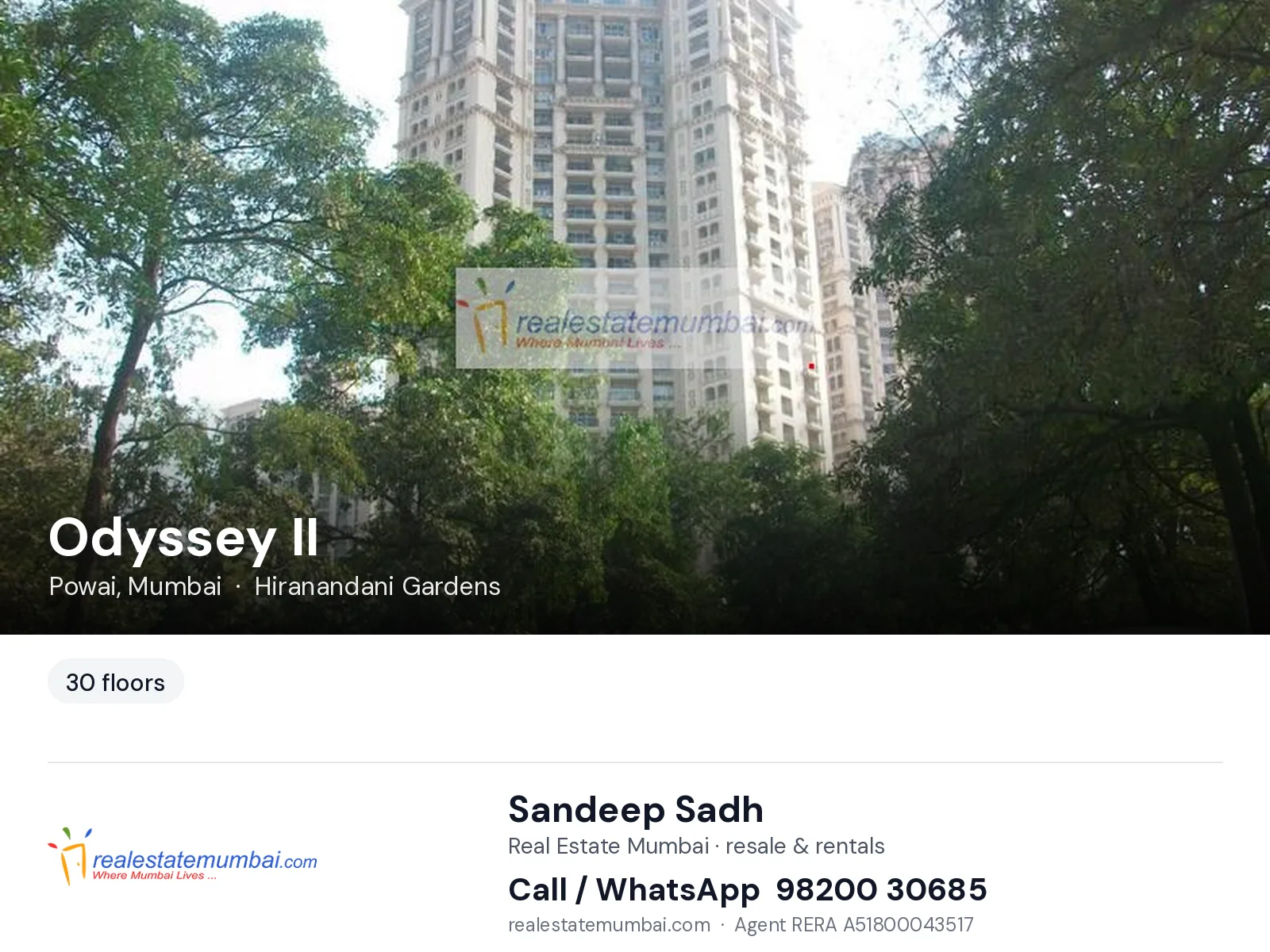 Odyssey II, Powai, Mumbai — flats | Real Estate Mumbai, Sandeep Sadh 98200 30685